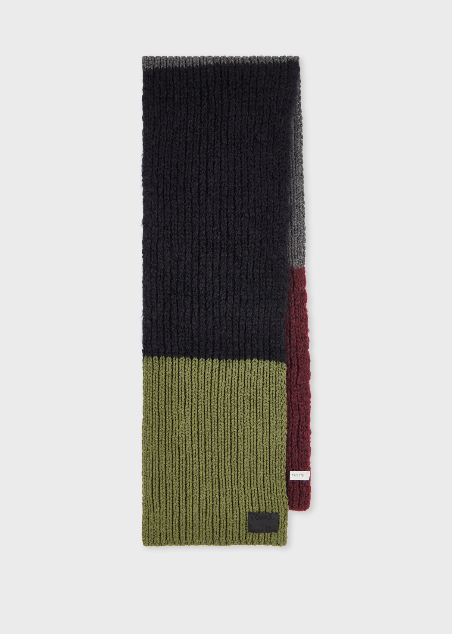 BLACK & KHAKI COLORBLOCK STRIPE SCARF