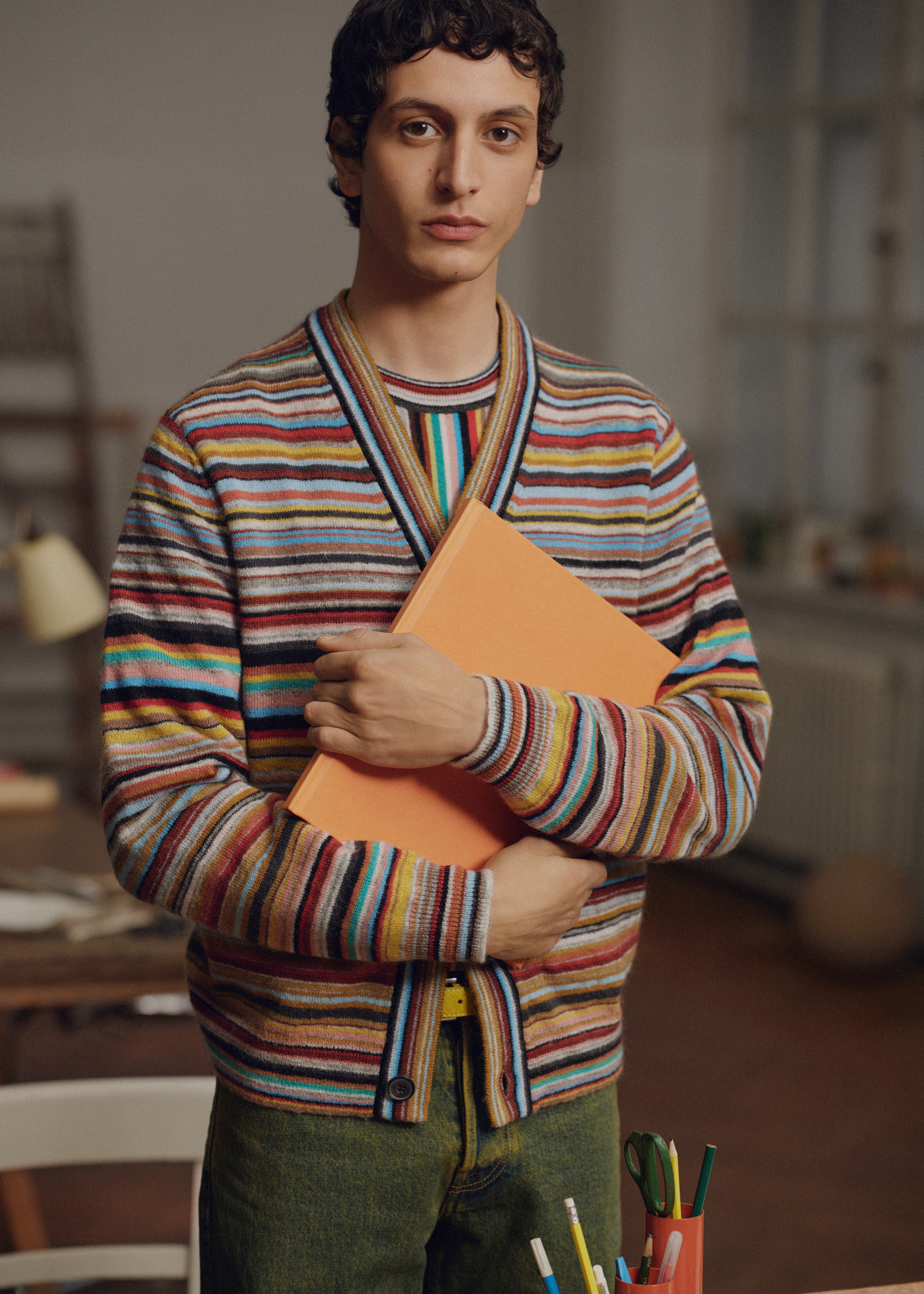 Signature Stripe' Wool-Mohair Cardigan