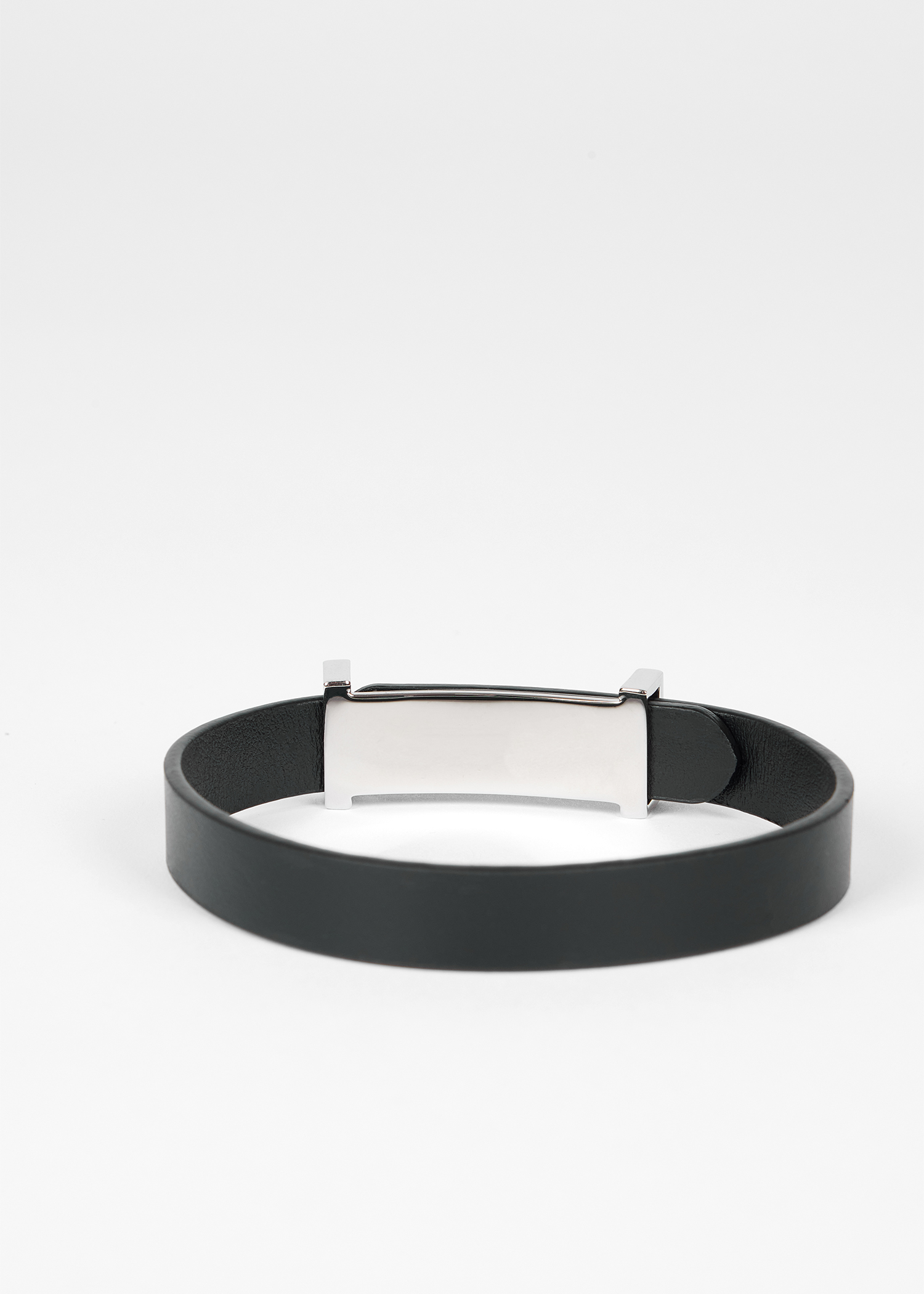 Men's Brown Signature Buckle Leather Bracelet