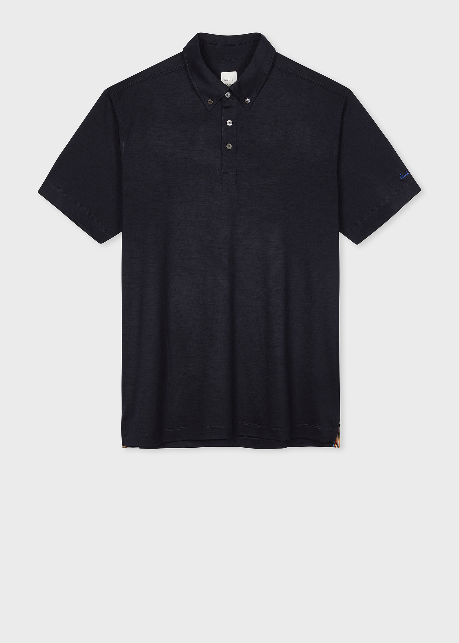 Men's Navy Washable Merino Wool Polo Shirt