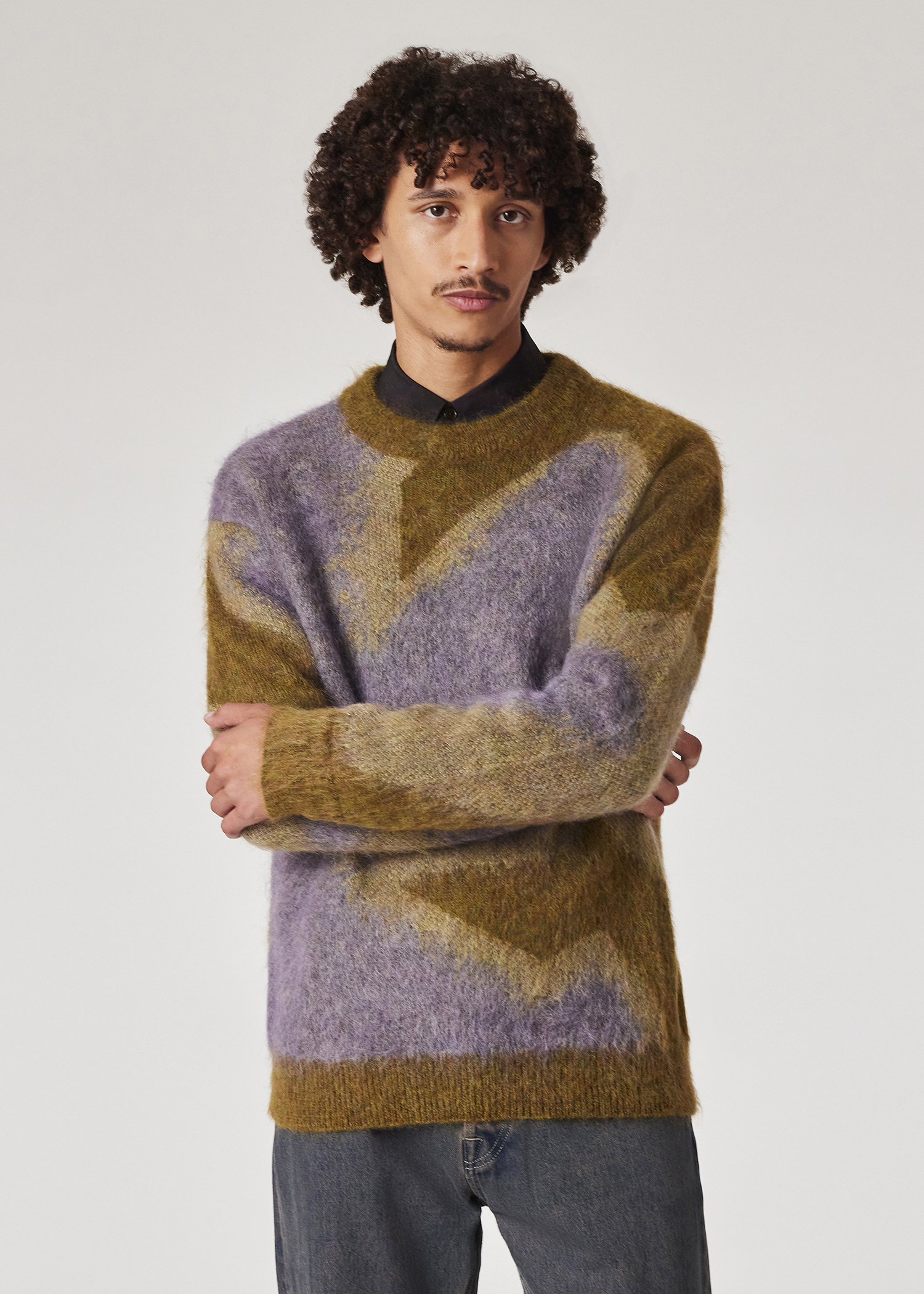 トップス Paul Smith Border Mohair Knit PS by Paul Smith Blue Ombre Stripe Mohair Sweater PS by Paul Smith