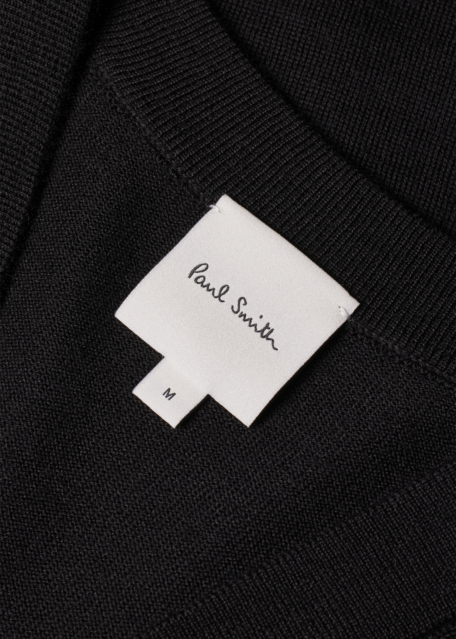 Black Merino Wool Cardigan with 'Artist Stripe' Trim