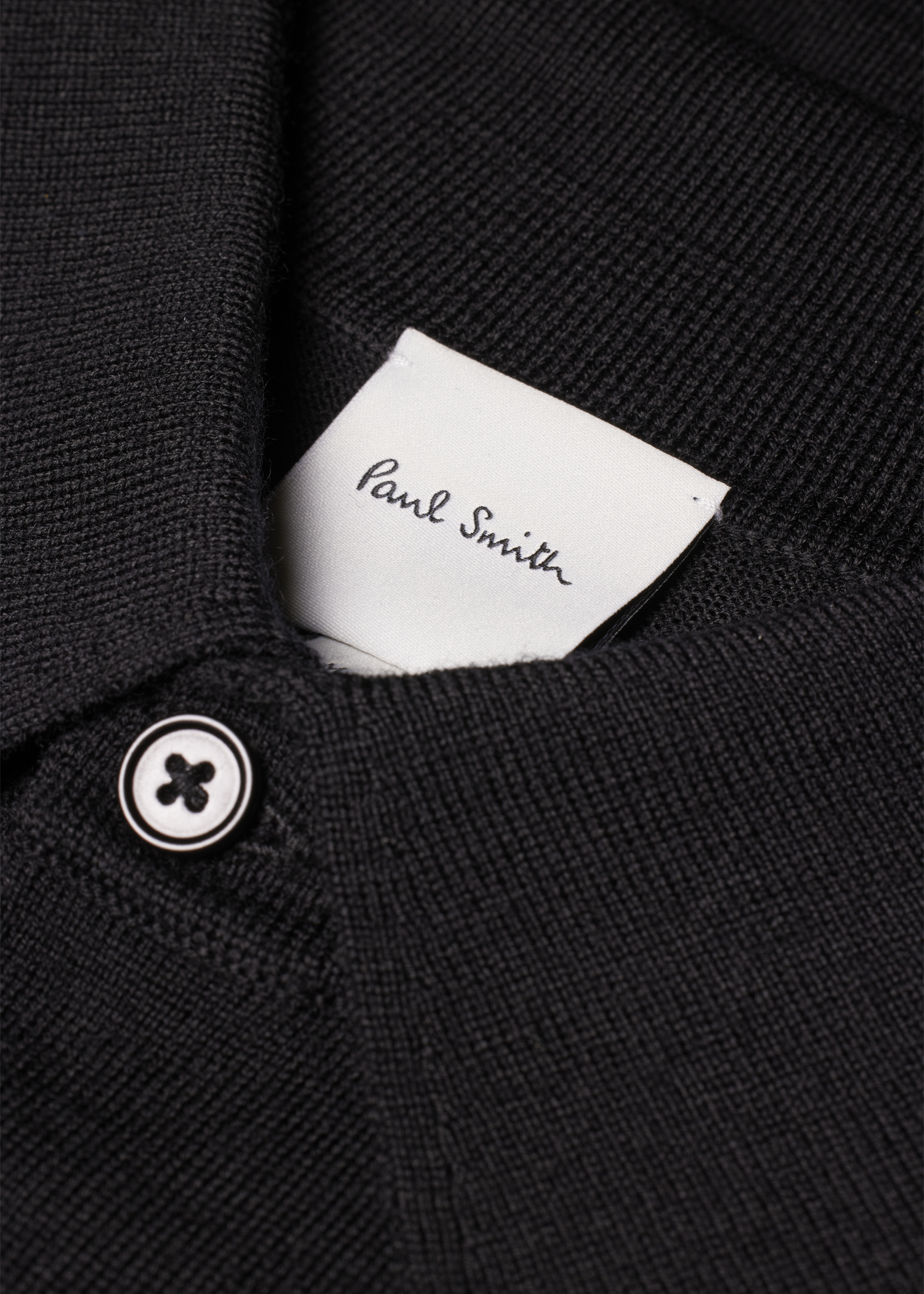 Black Merino Wool 'Artist Stripe' Polo Shirt