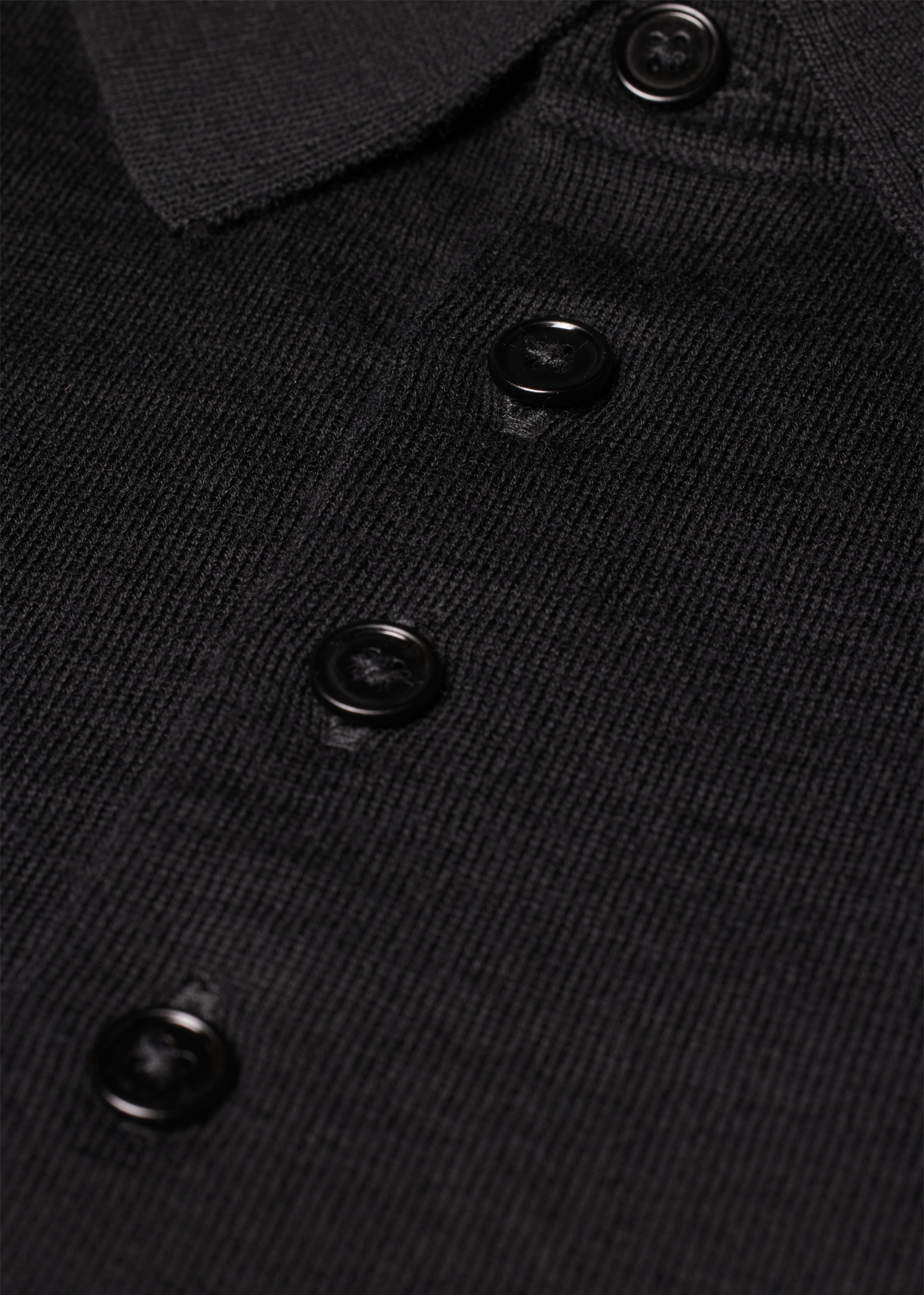 Black Merino Wool 'Artist Stripe' Polo Shirt