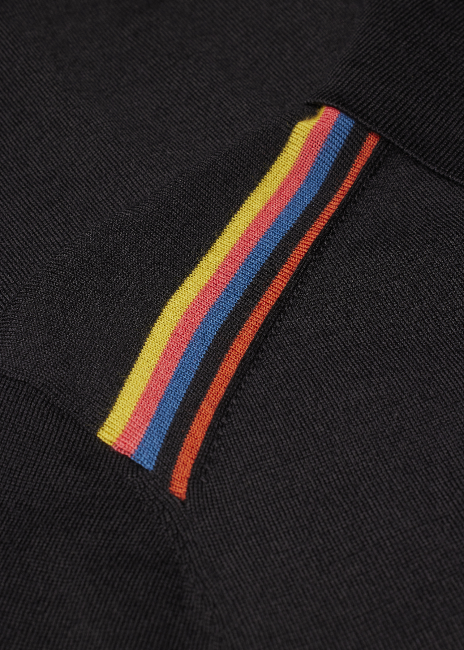 Black Merino Wool 'Artist Stripe' Polo Shirt