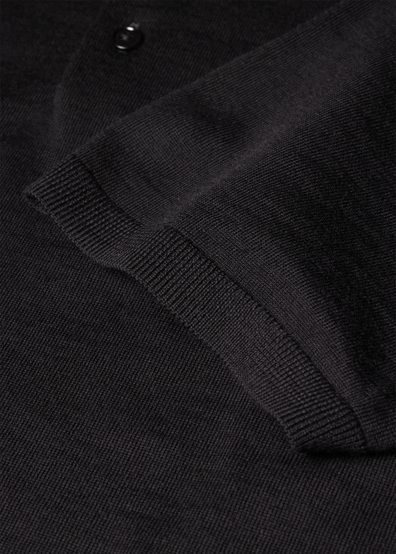 Black Merino Wool 'Artist Stripe' Polo Shirt
