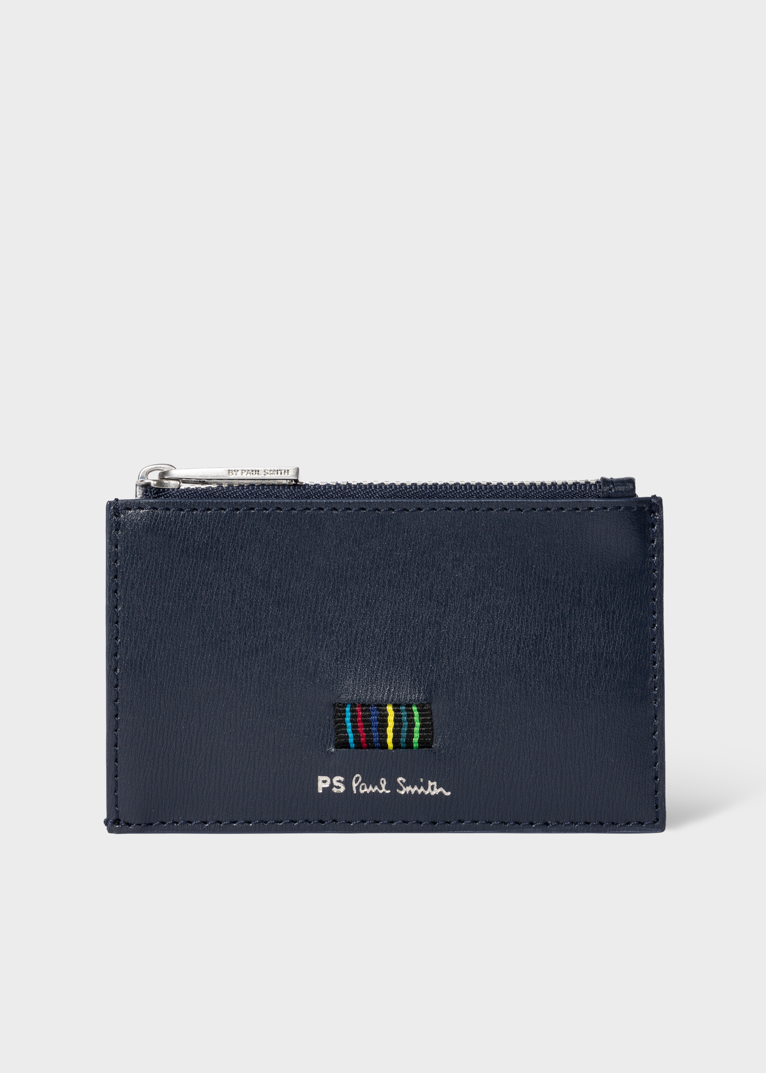 Navy 'Sports Stripe' Zip Card Holder