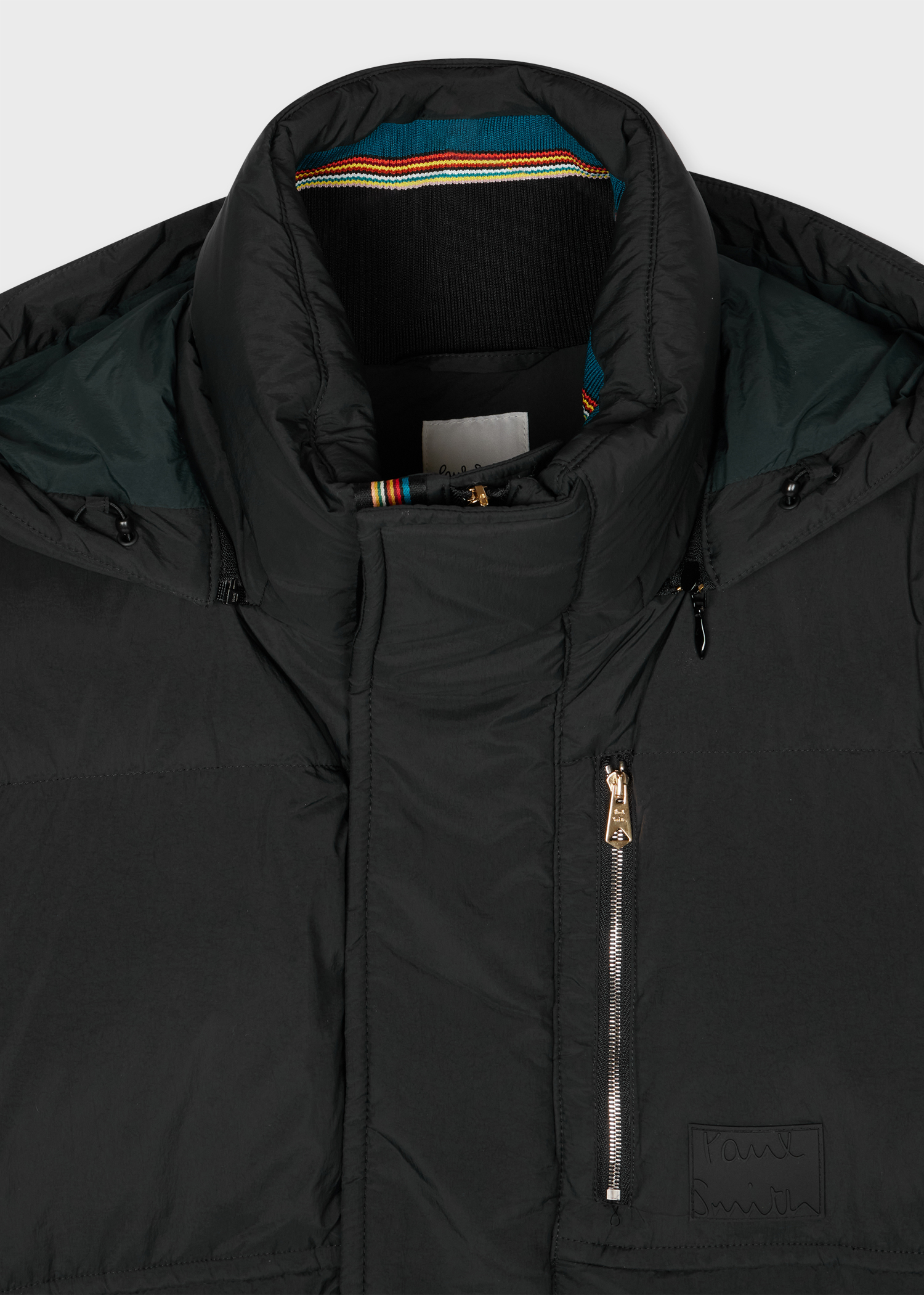 Men's Black Water Repellent Mid-Length Down Coat