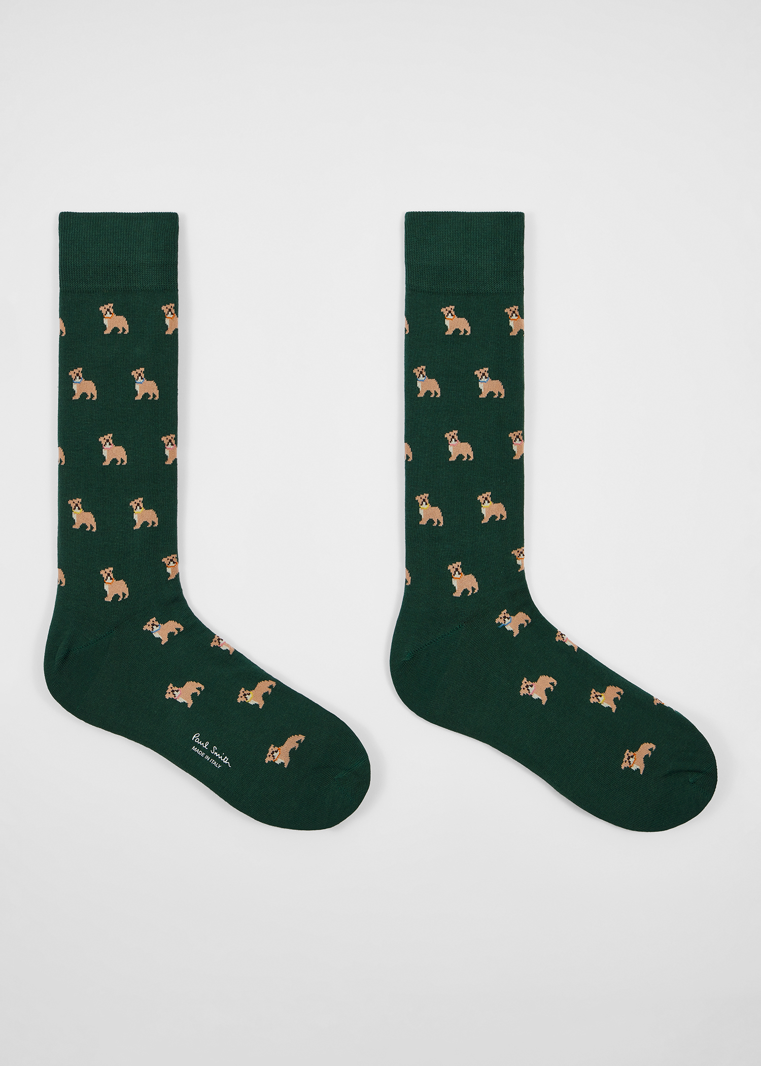 Dark Green Cotton-Blend 'Bulldog' Socks