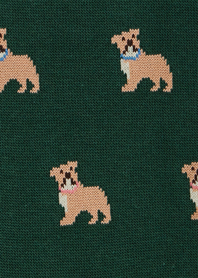 Dark Green Cotton-Blend 'Bulldog' Socks