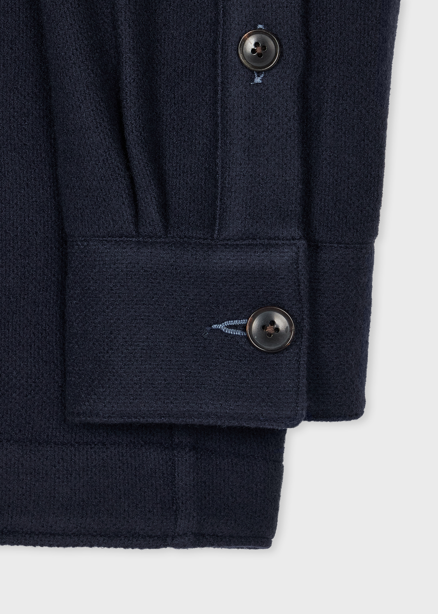 Men's Navy Wool Zip-Front Jacket