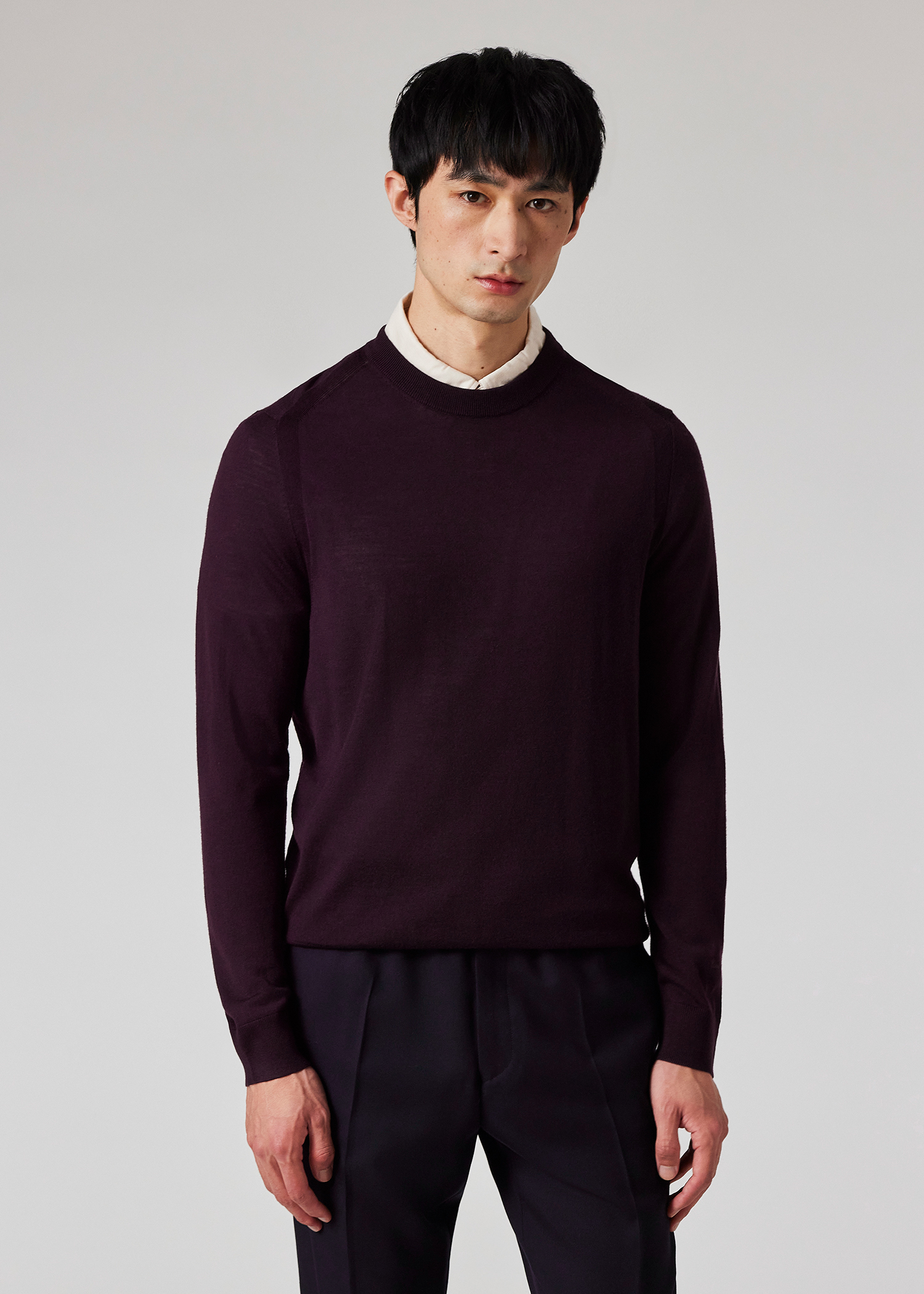 Men's Dark Purple Merino Wool Sweater