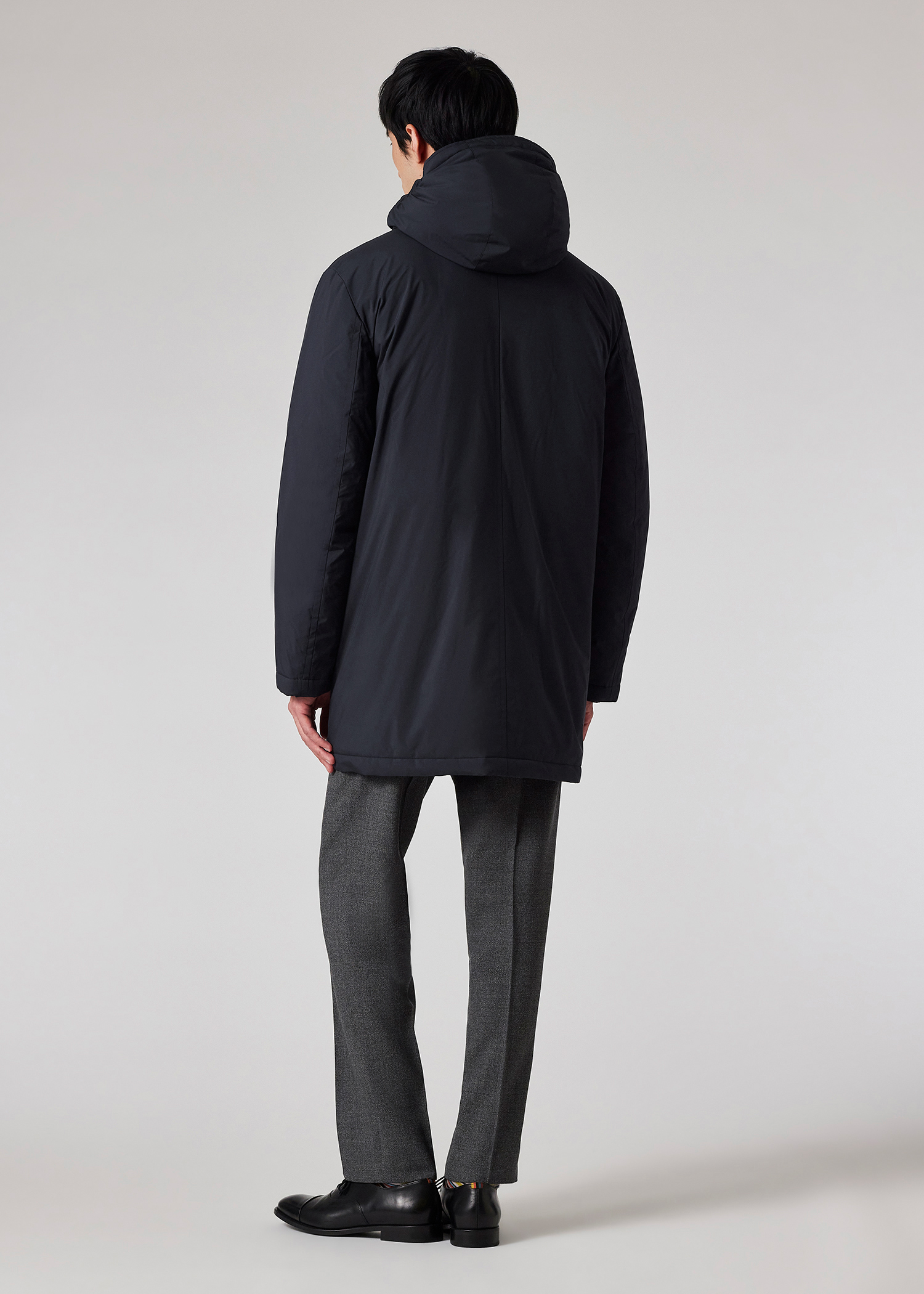 Men's Navy Two-Layer Recycled Polyester-Blend Down Parka
