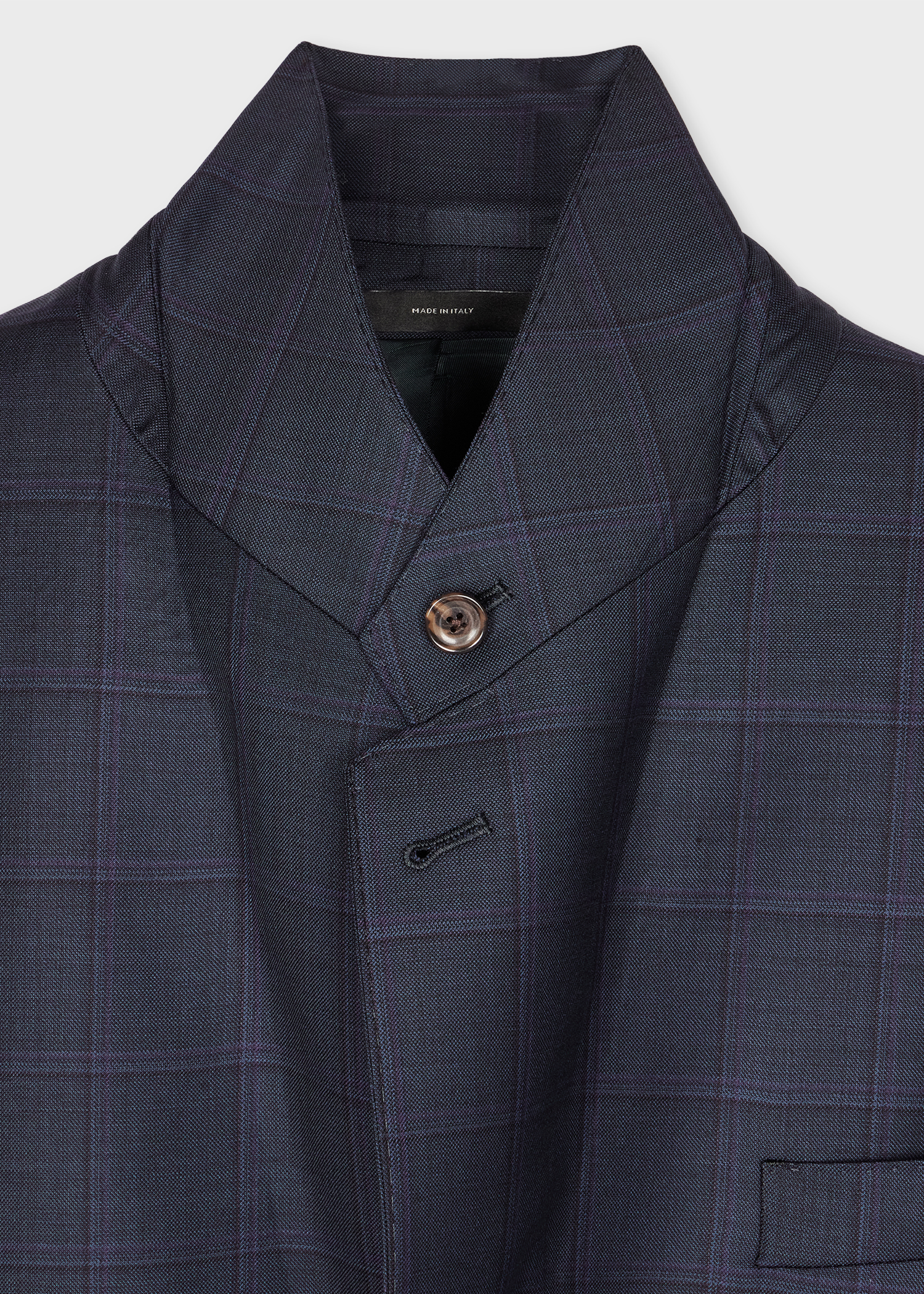 Navy Check Wool Buggy-Lined Blazer
