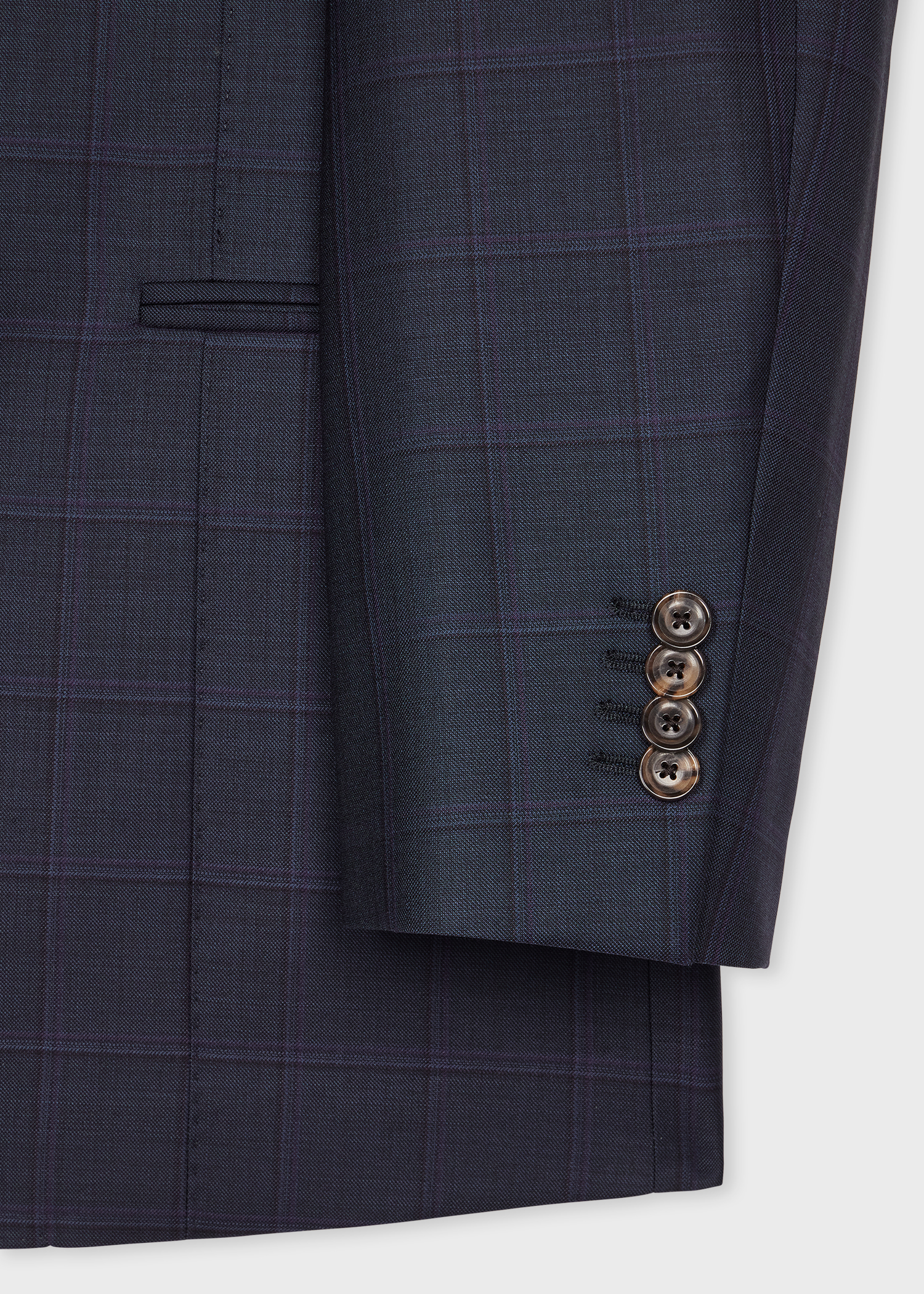 Navy Check Wool Buggy-Lined Blazer