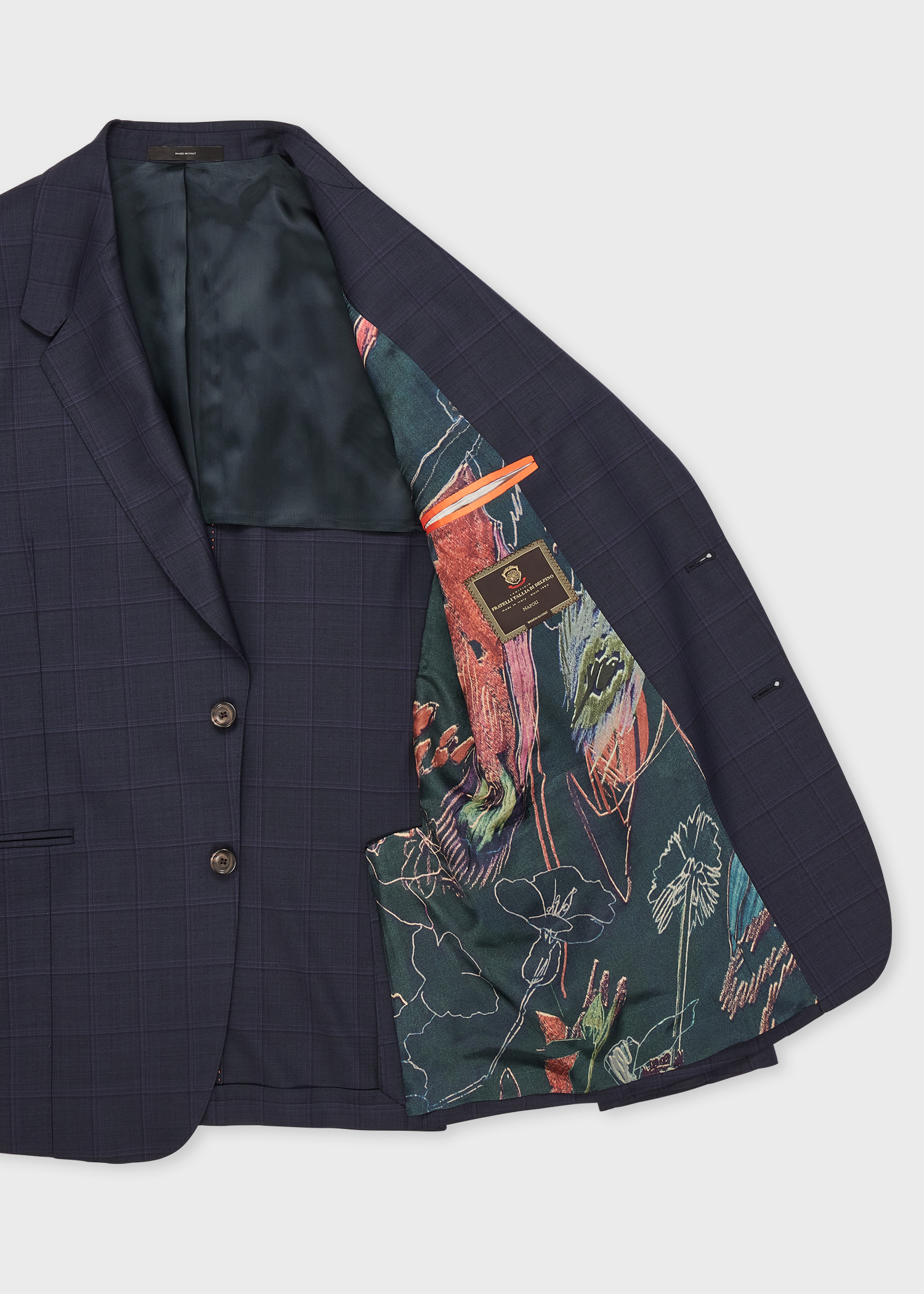 Navy Check Wool Buggy-Lined Blazer