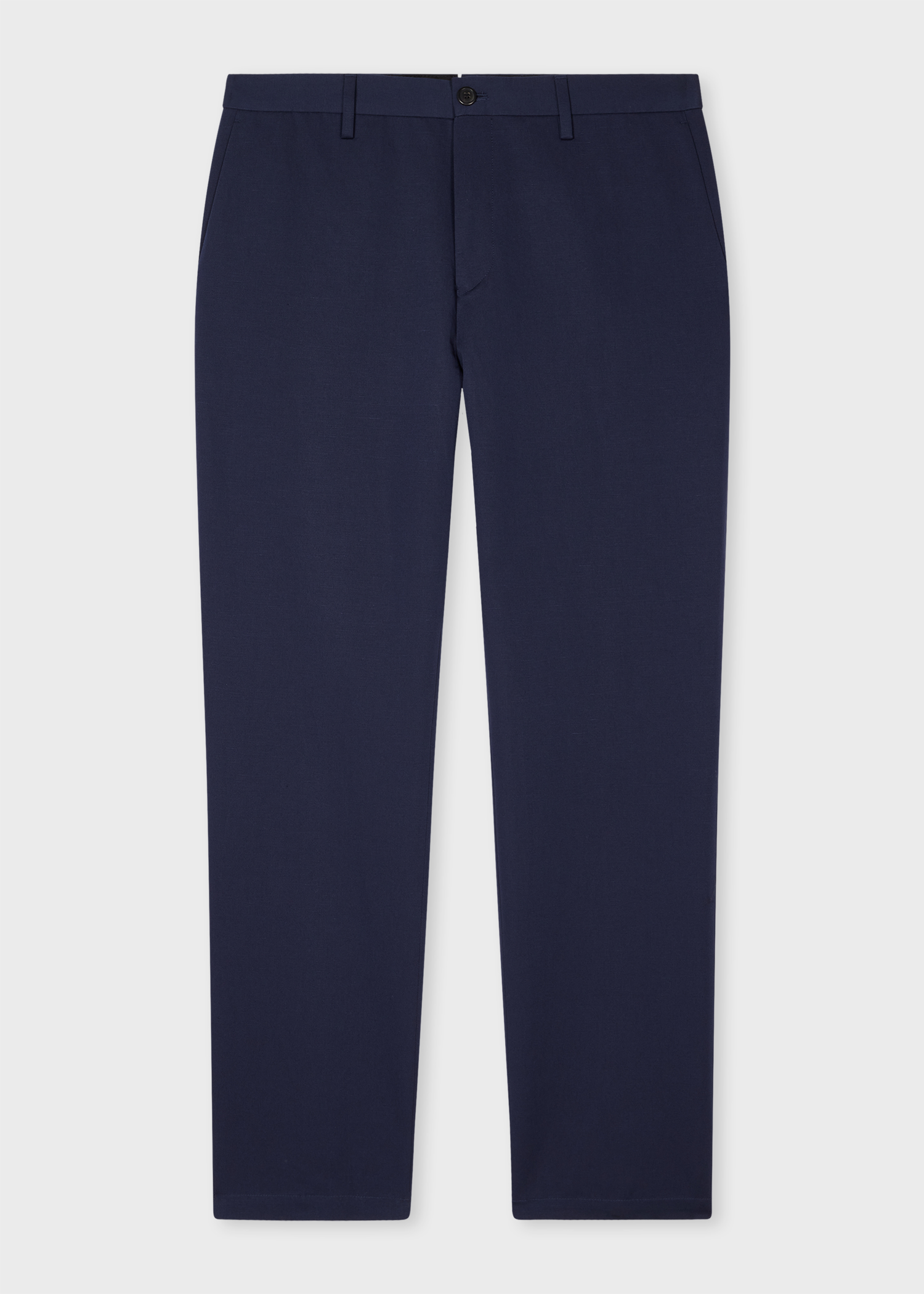 Navy Cotton-Linen Trousers