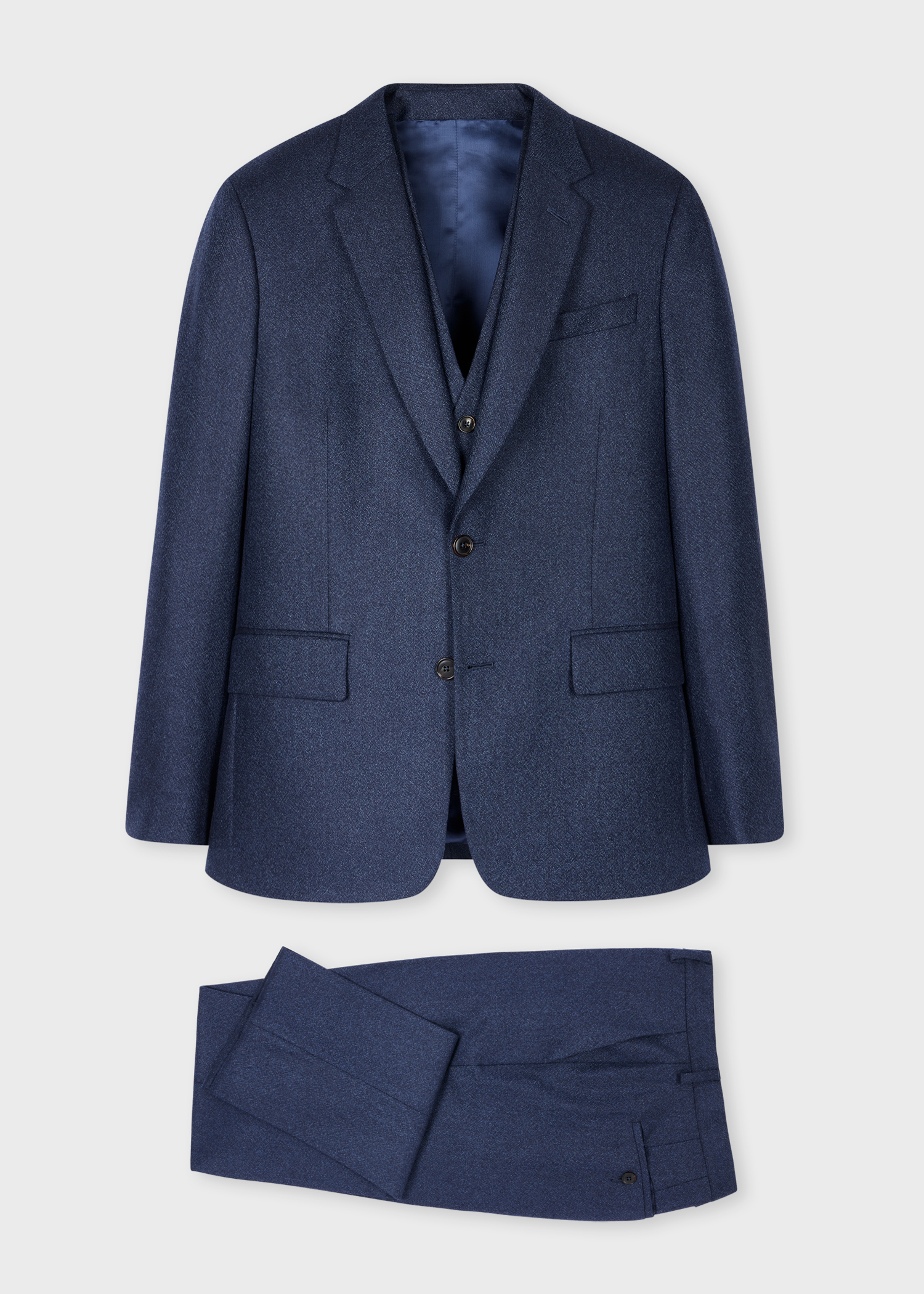 Paul Smith The Soho - Tailored-Fit Navy Capolavoro Tweed Three