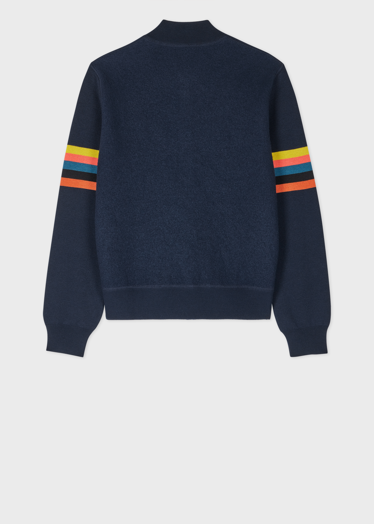 Navy Merino Wool 'Artist Stripe' Bomber Jacket