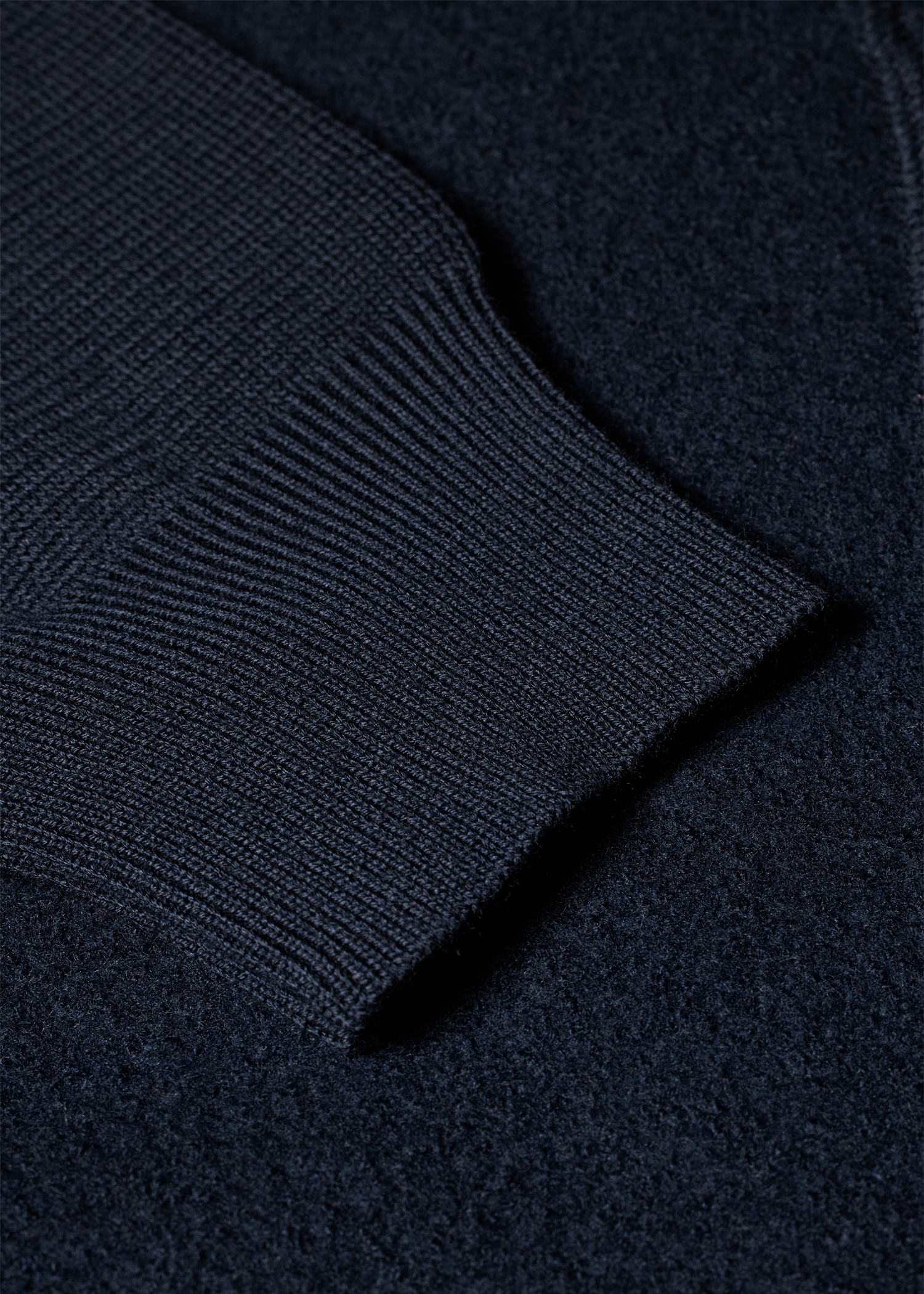 Navy Merino Wool 'Artist Stripe' Bomber Jacket
