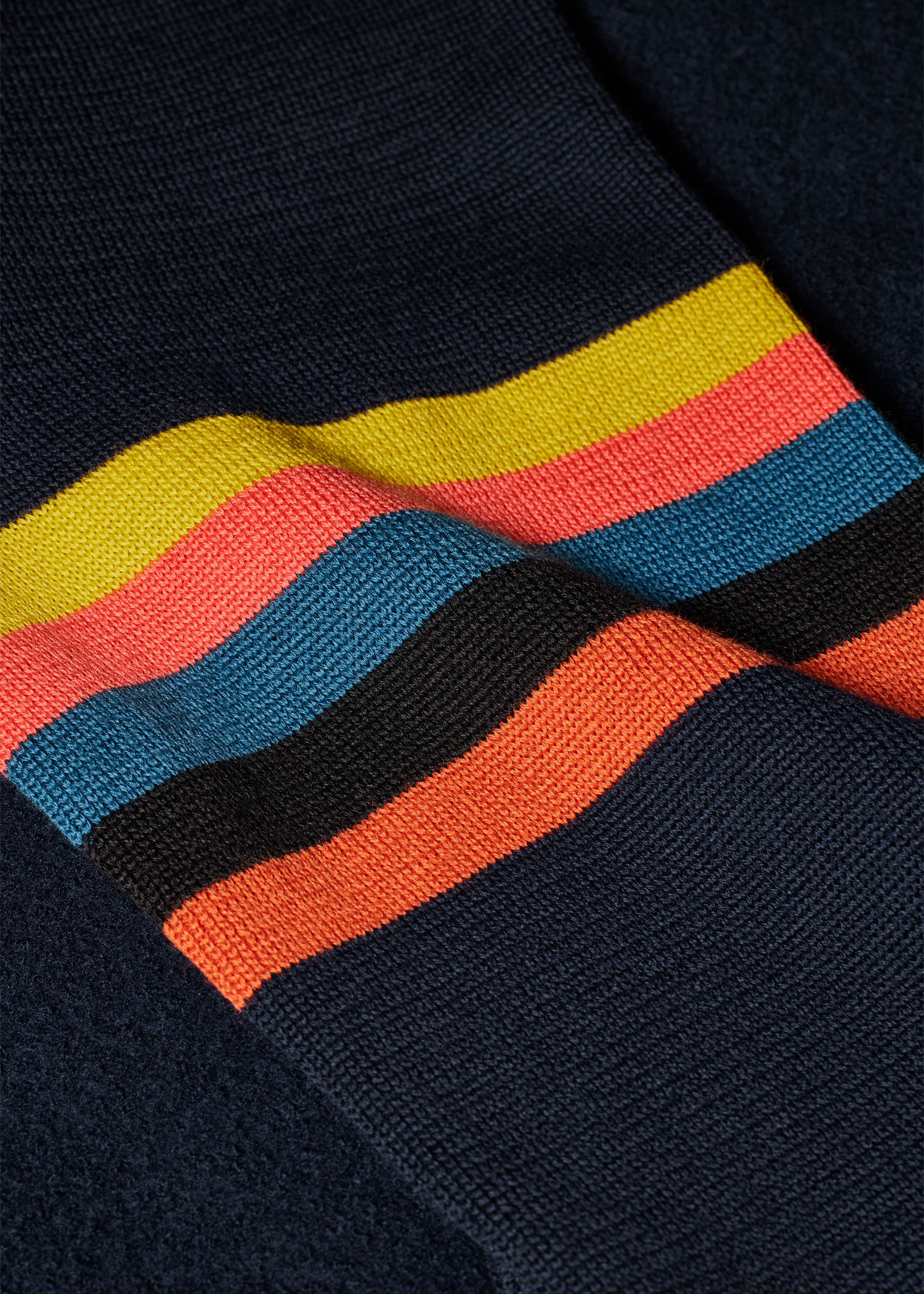 Navy Merino Wool 'Artist Stripe' Bomber Jacket