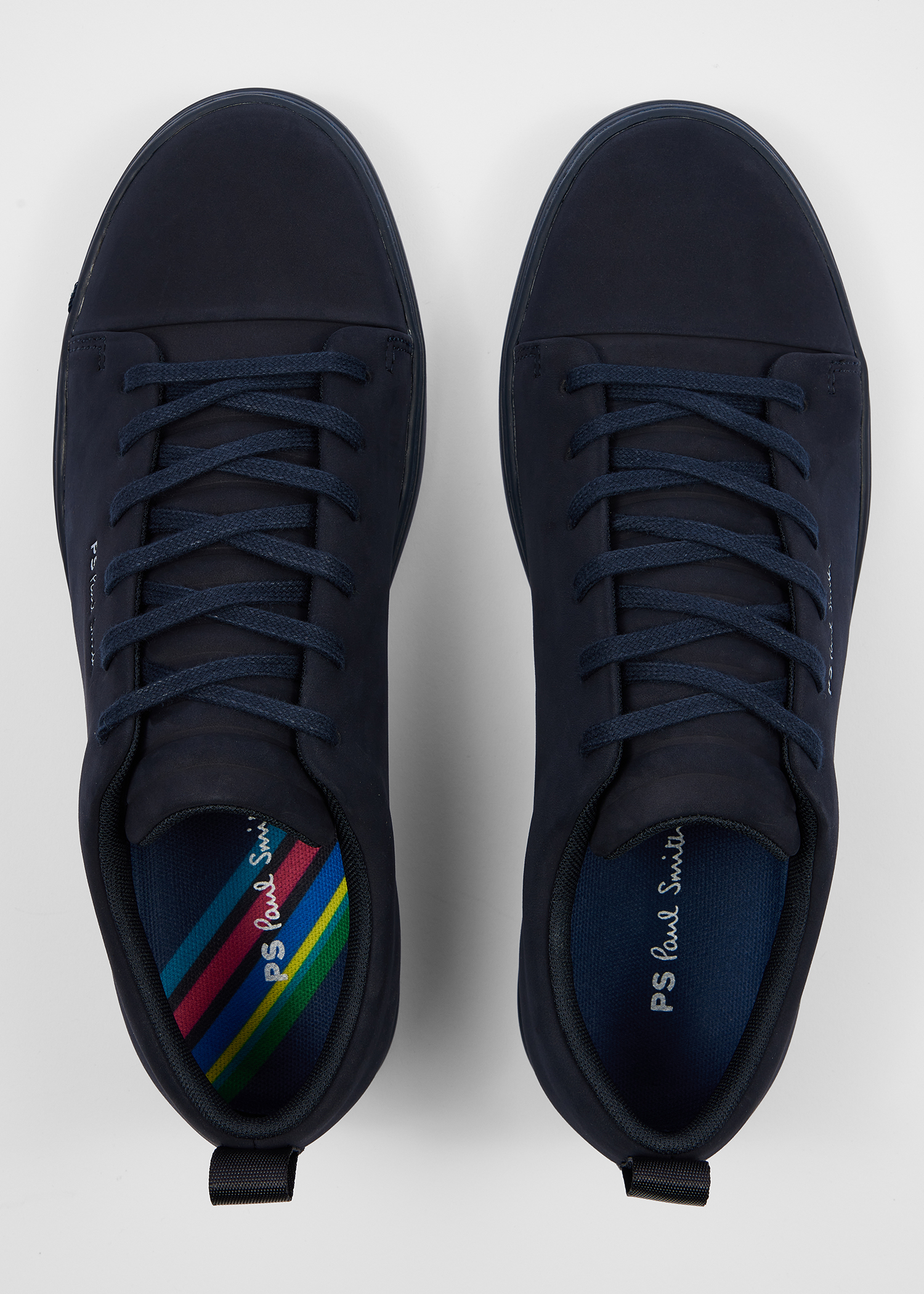 Navy Blue Nubuck Leather 'Lee' Trainers