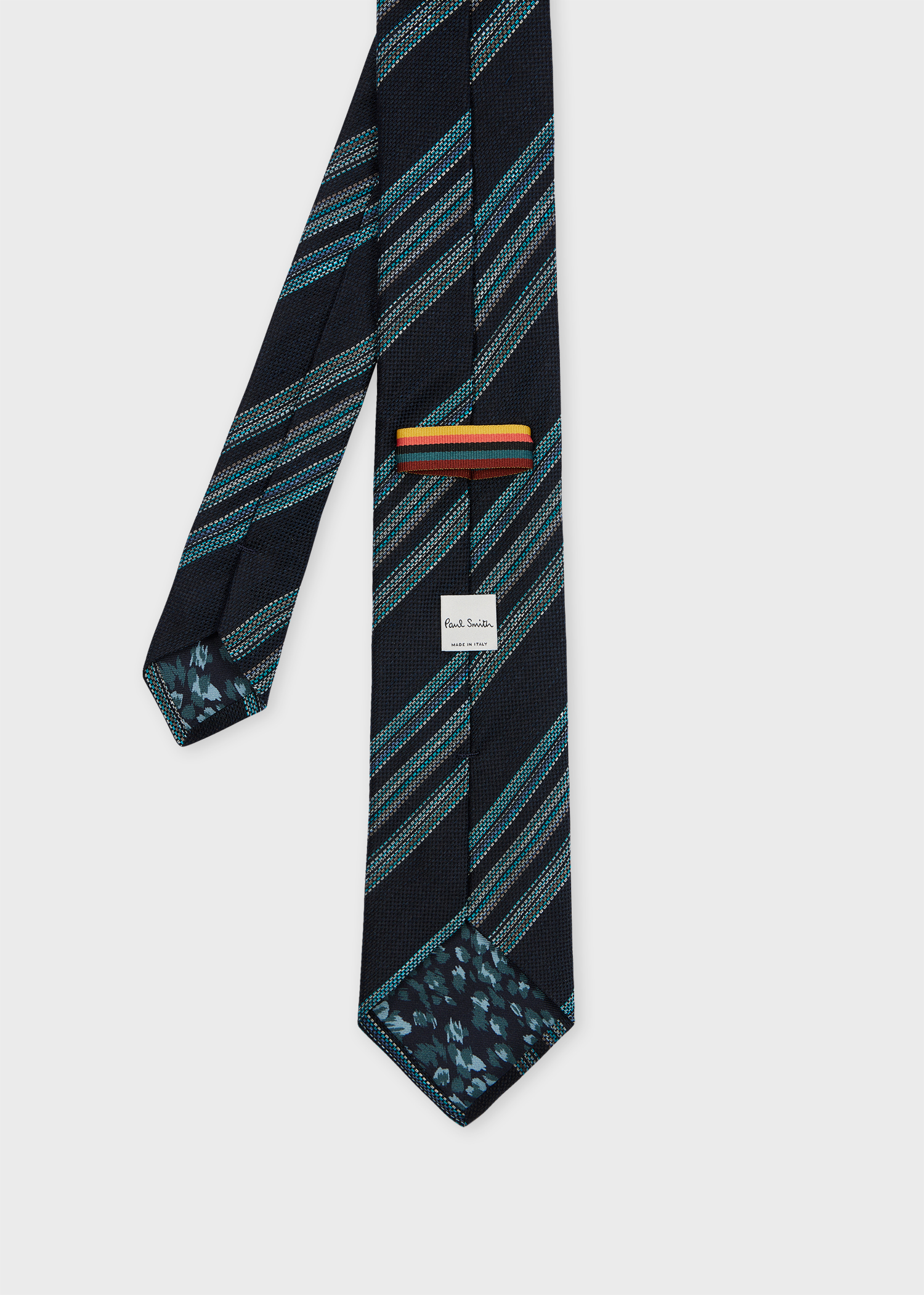 Brown Linen-Silk Block Stripe Tie