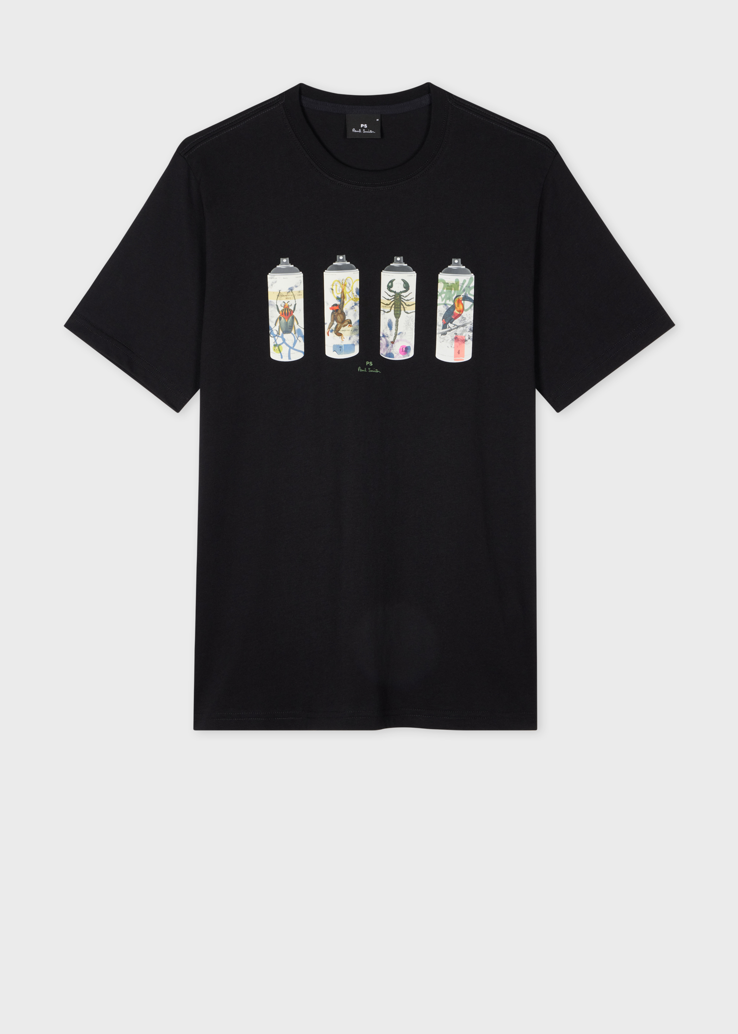 カタログギフトも！ Men's T-Shirt Print Cans' 'Spray Black トップス