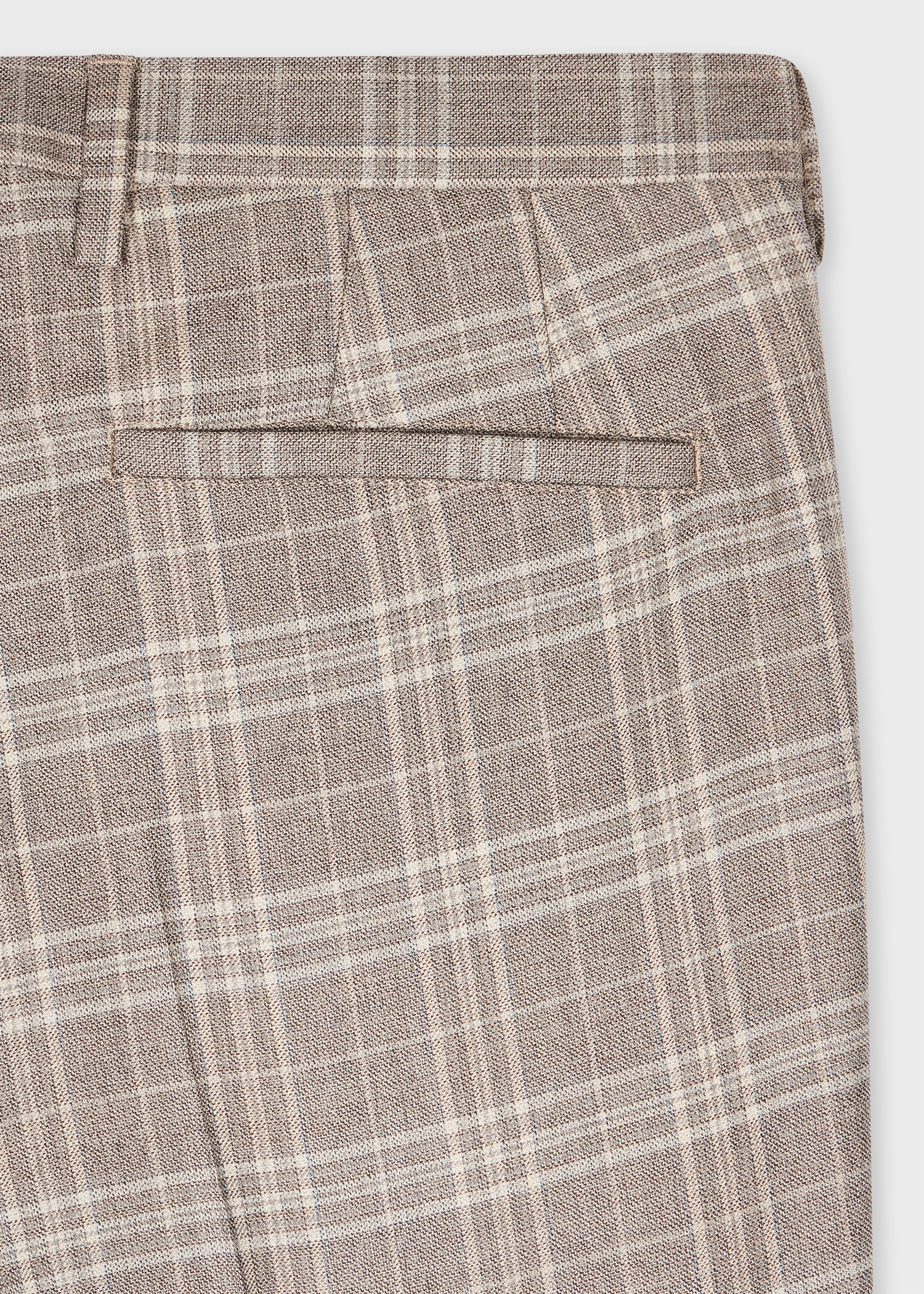 Slim-Fit Grey Check Wool Trousers