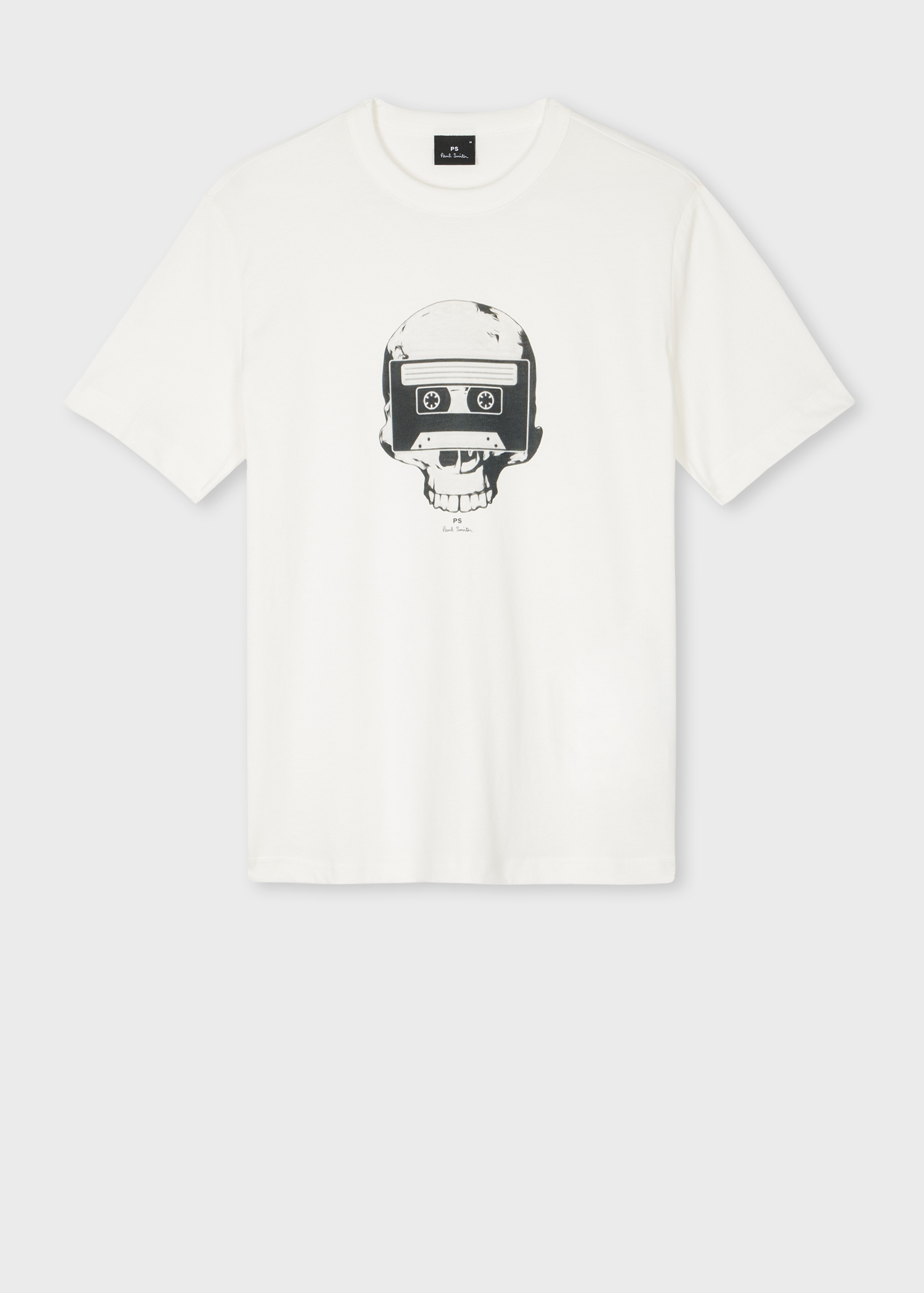 White Distressed Logo Tape Shirt main image 0