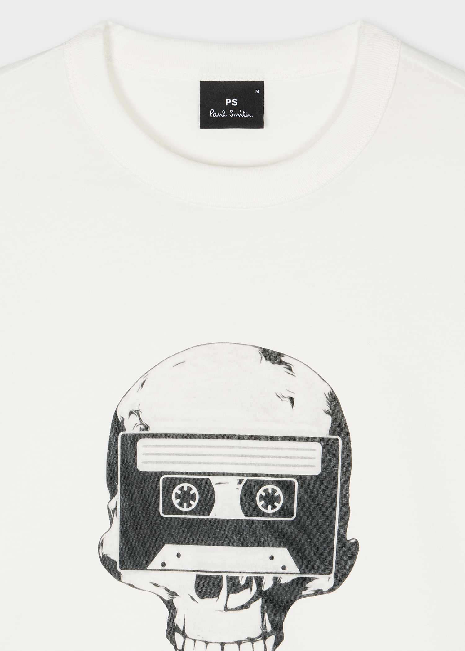 Men's White 'Skull Tape' Print T-Shirt