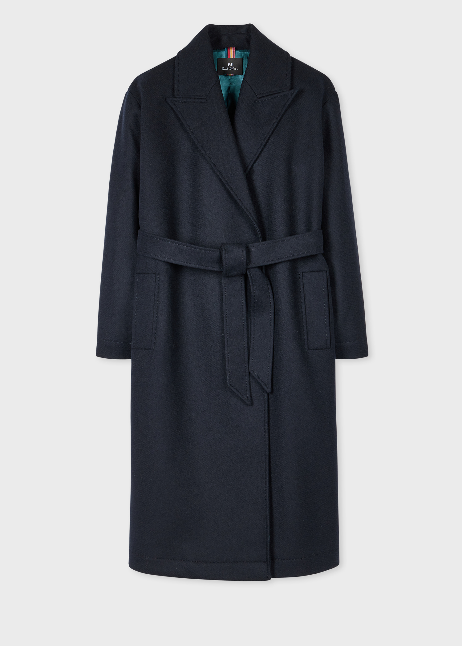 Women's Dark Navy Wool-Cashmere Double Breasted Overcoat