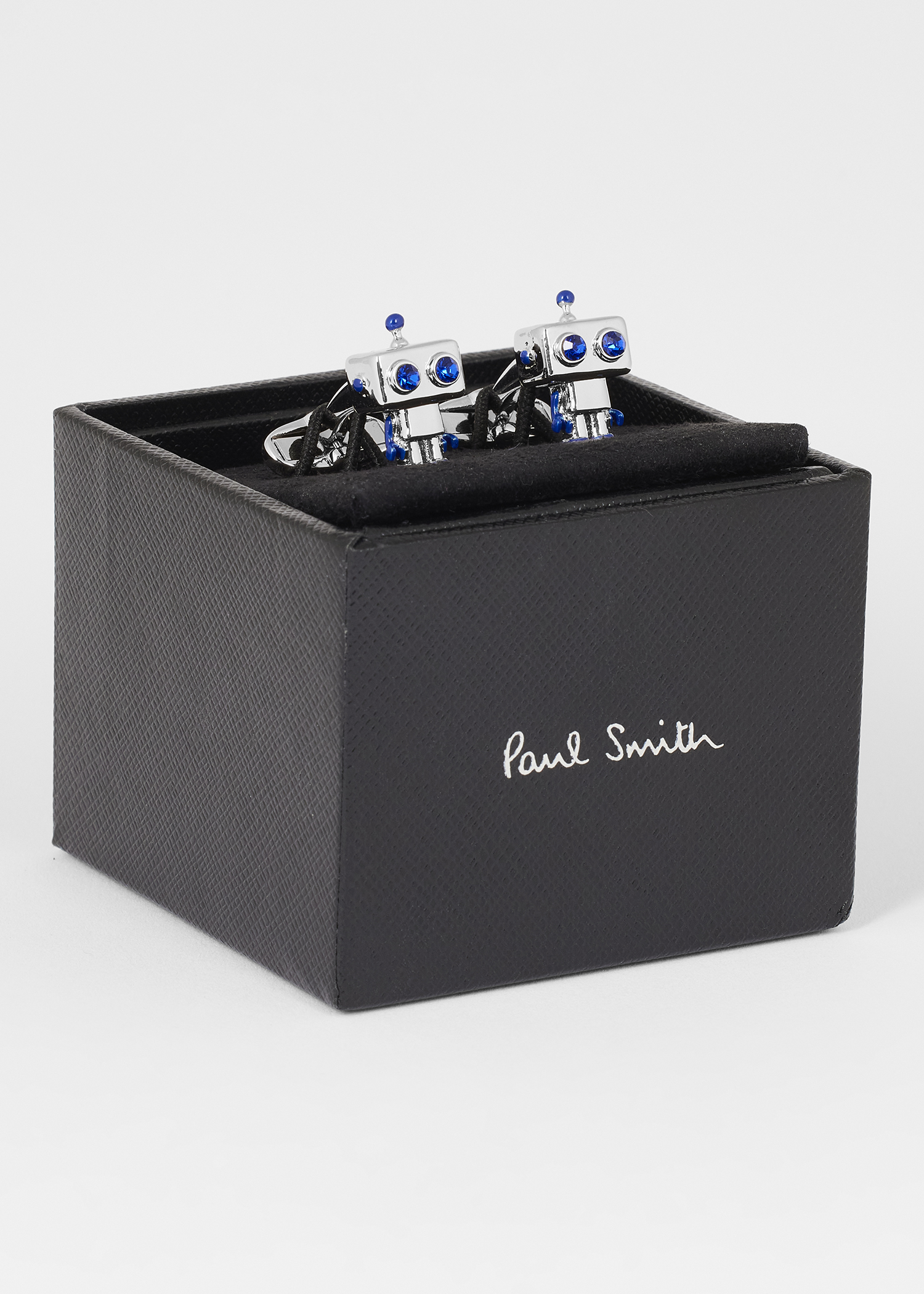 Silver and Blue Robot Cufflinks