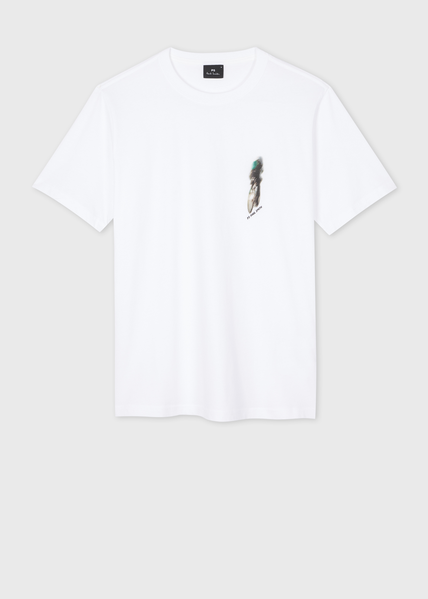 Tシャツ・カットソー PAUL SMITH Men T-shirt White M1R919TPP4892 01 Men's White 'Cyclist Silhouette' Print T-Shirt