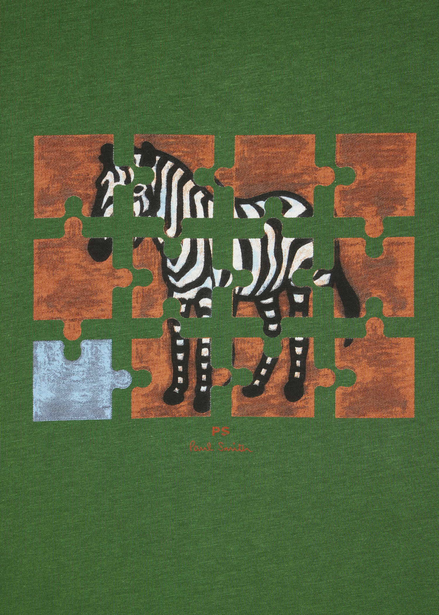 Men's Navy 'Zebra Jigsaw' Print T-Shirt