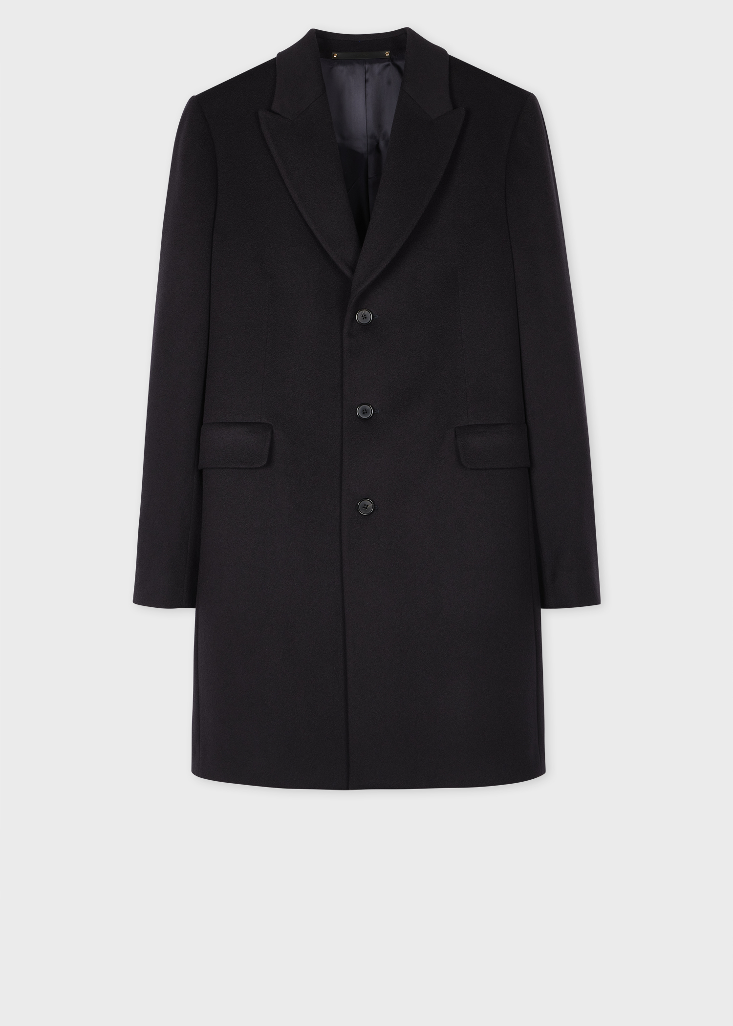 Navy Wool Cashmere Blend Epsom Coat