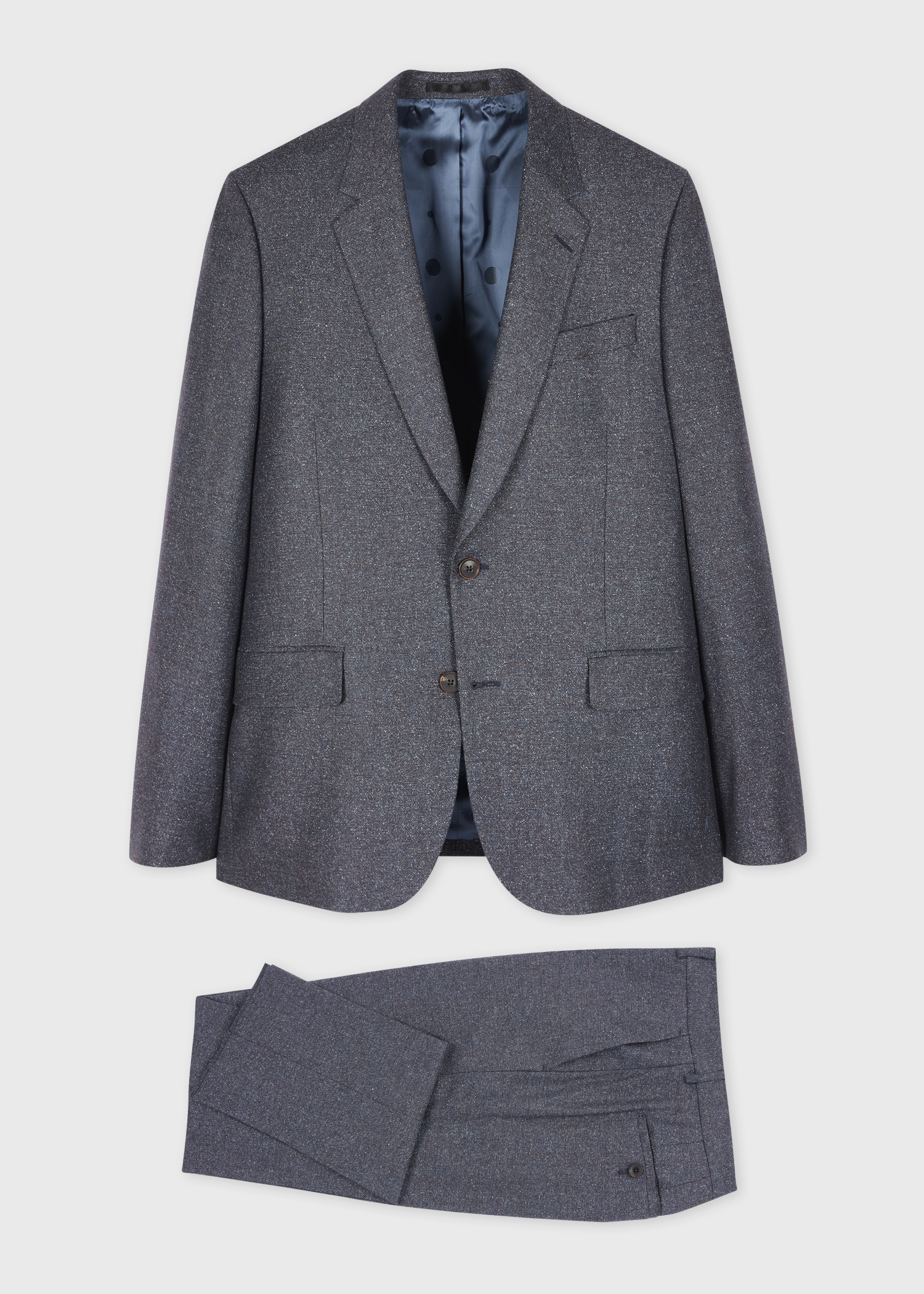 Manteau Long ASTUCES FRANCE En Laine Mélangée Gris Foncé - Taille 2 - Occasion Très Bon état