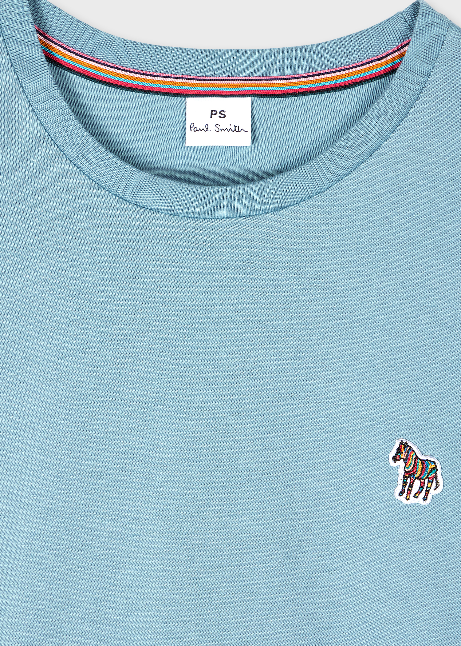 Women's Steel Blue Zebra Logo Cotton T-Shirt