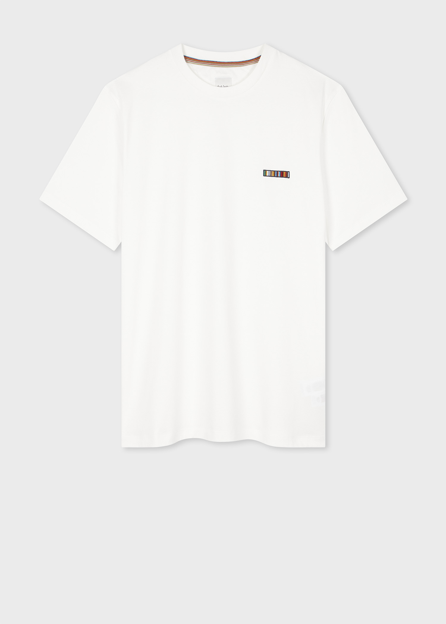 Men's White 'Signature Stripe' Logo T-Shirt