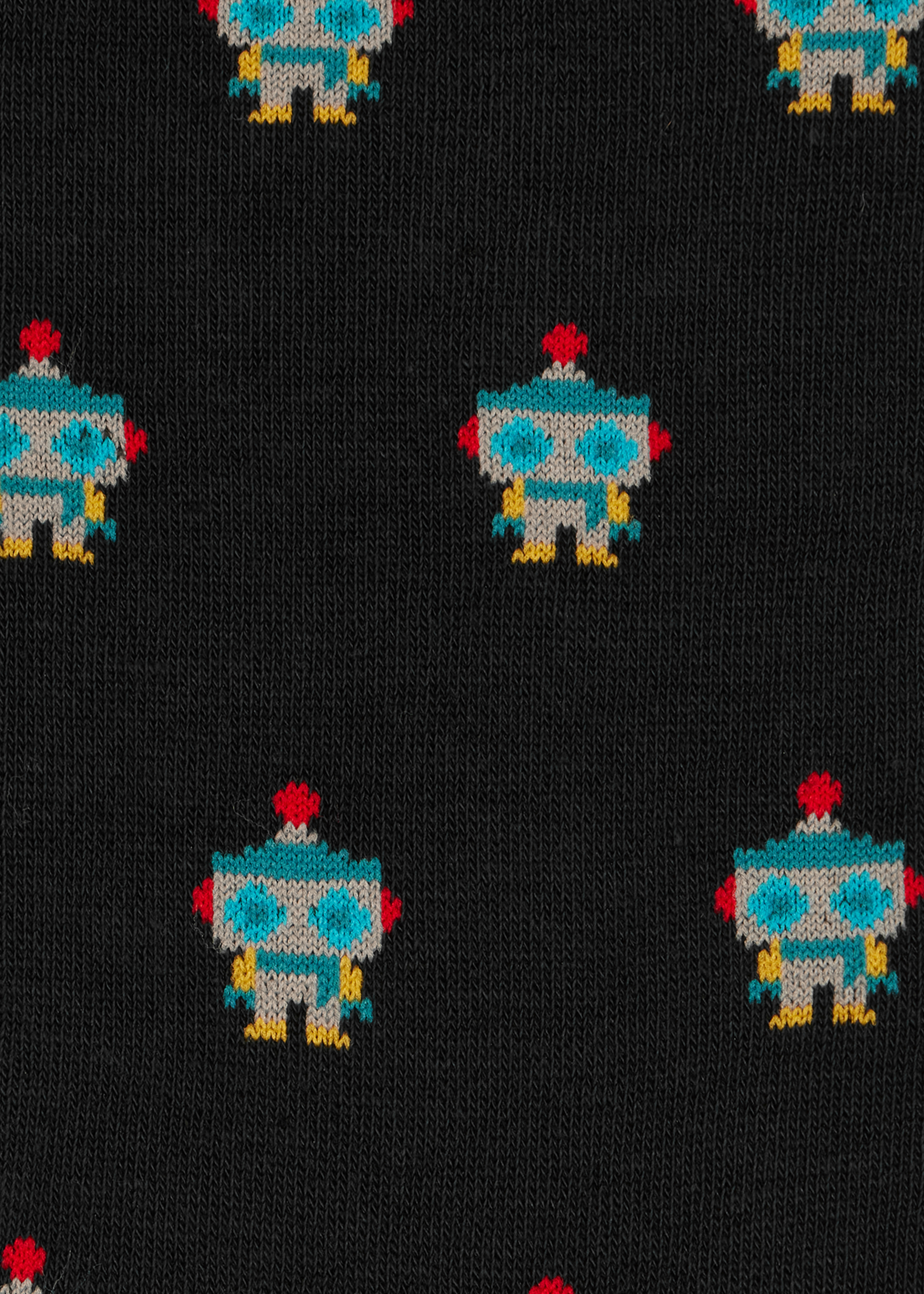 Black Cotton-Blend 'Robot' Socks