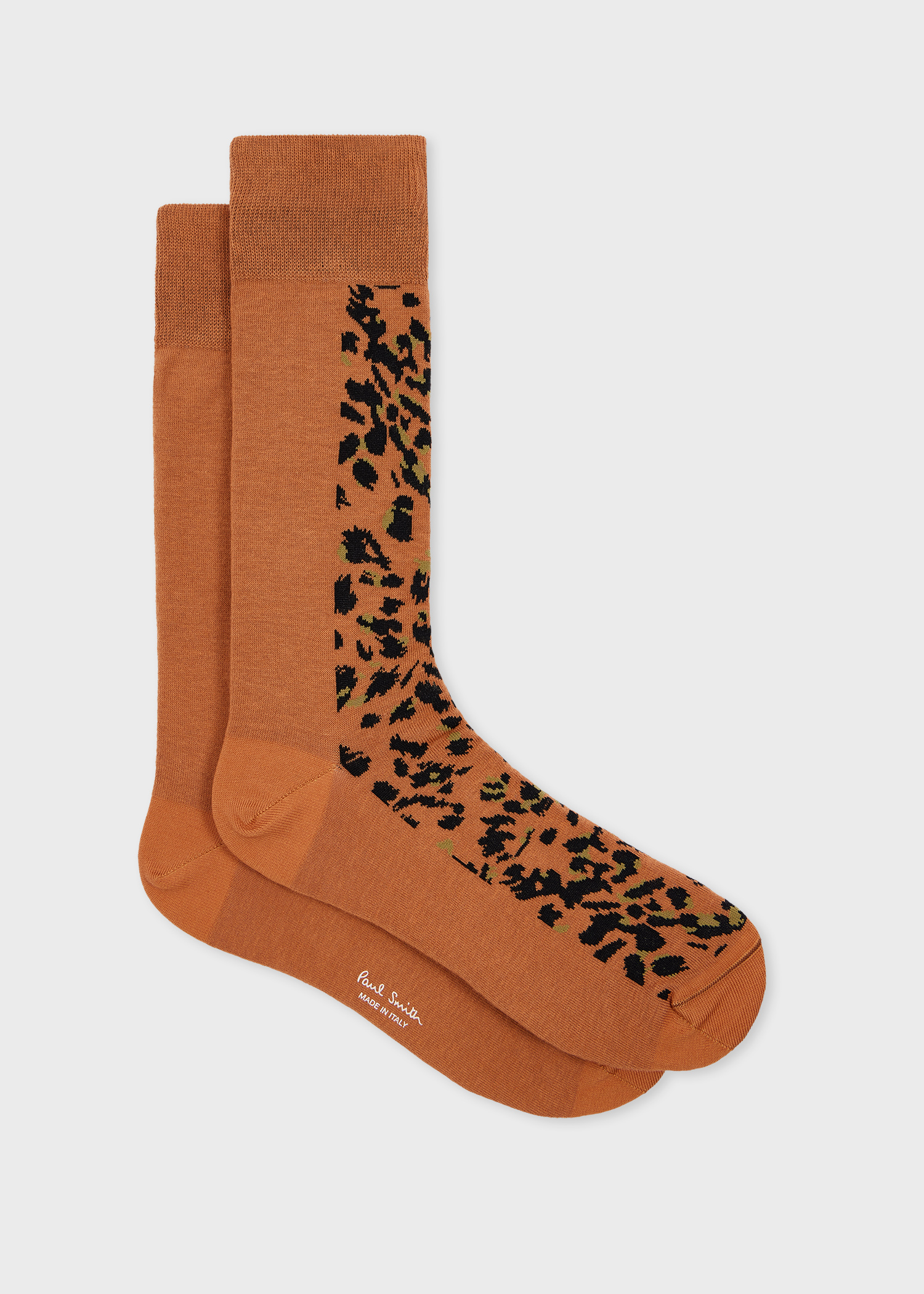 Brown Cotton-Blend Leopard Socks Paul Smith