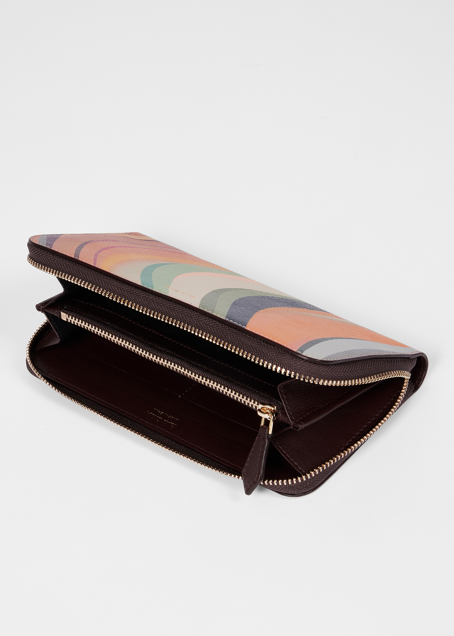 【関税&送料込】Paul Smith Dusky Swirl Wallet Women's 'Dusky Swirl' Leather Large Zip-Around Purse