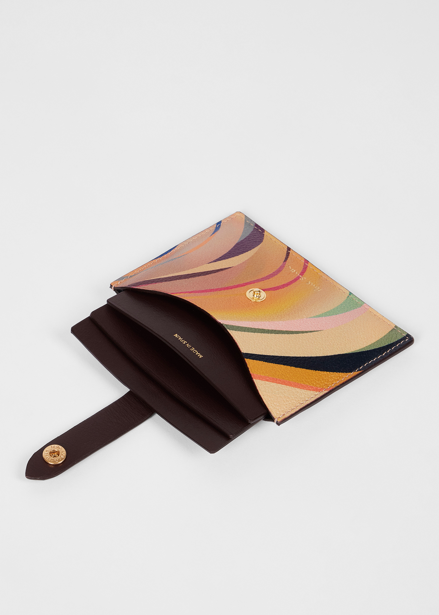 Women's 'Dusky Swirl' Leather Pull-Out Card Holder