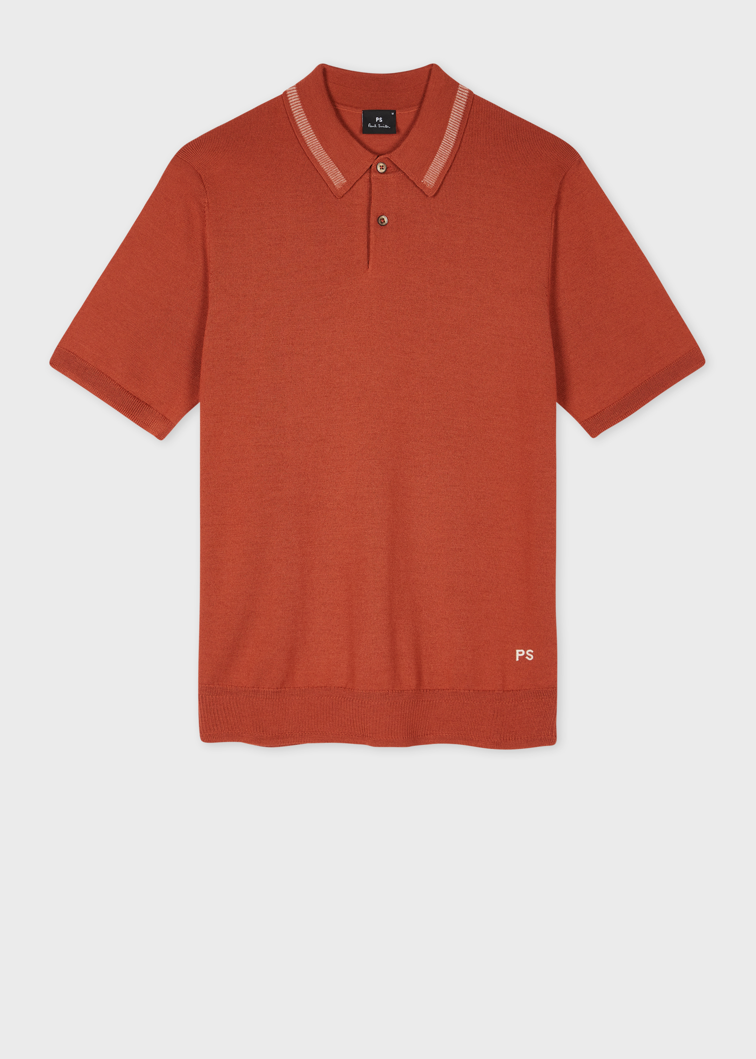 Burnt Orange Merino Wool Polo Shirt