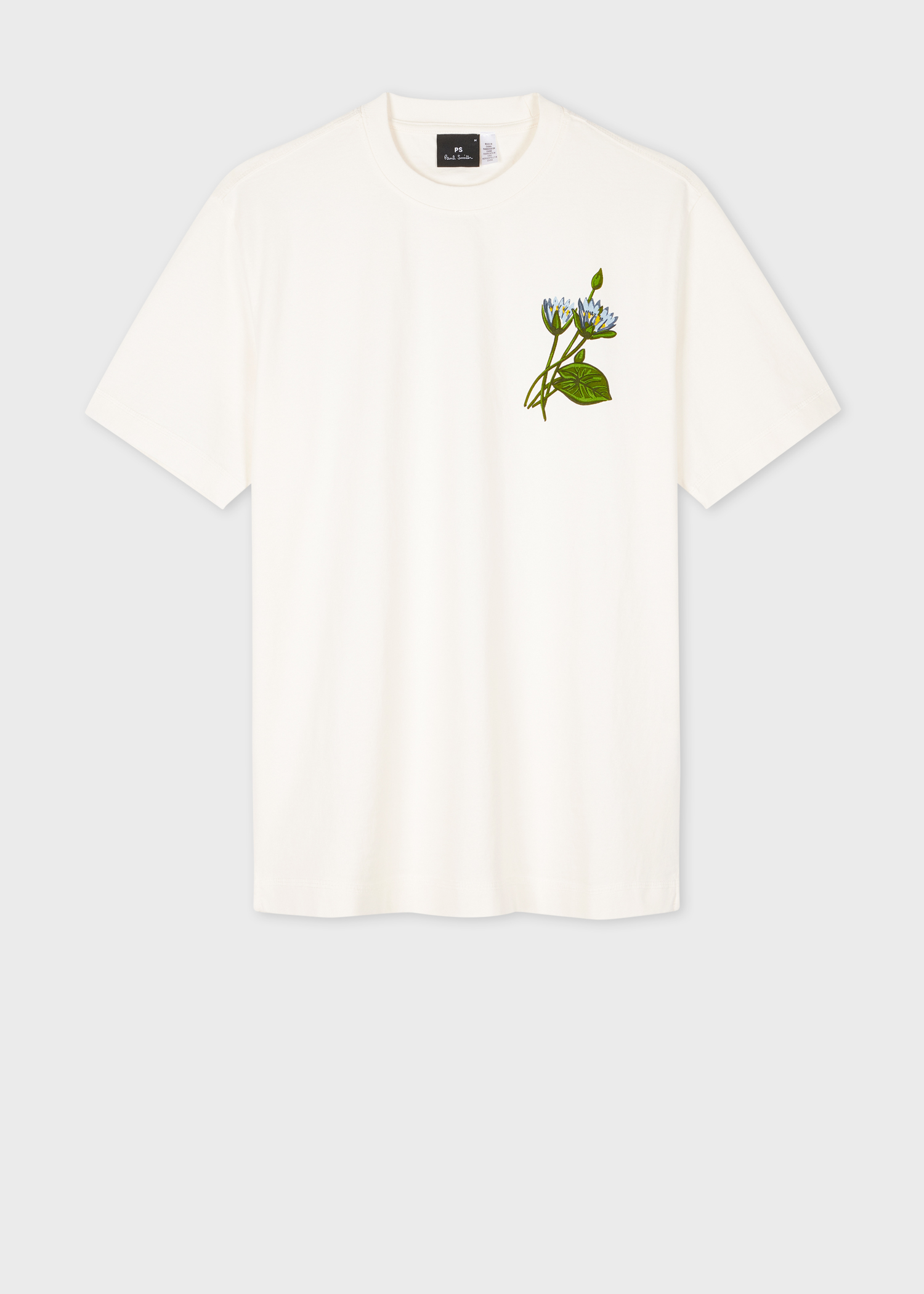 Men's Ecru Small 'Flower' Print T-Shirt