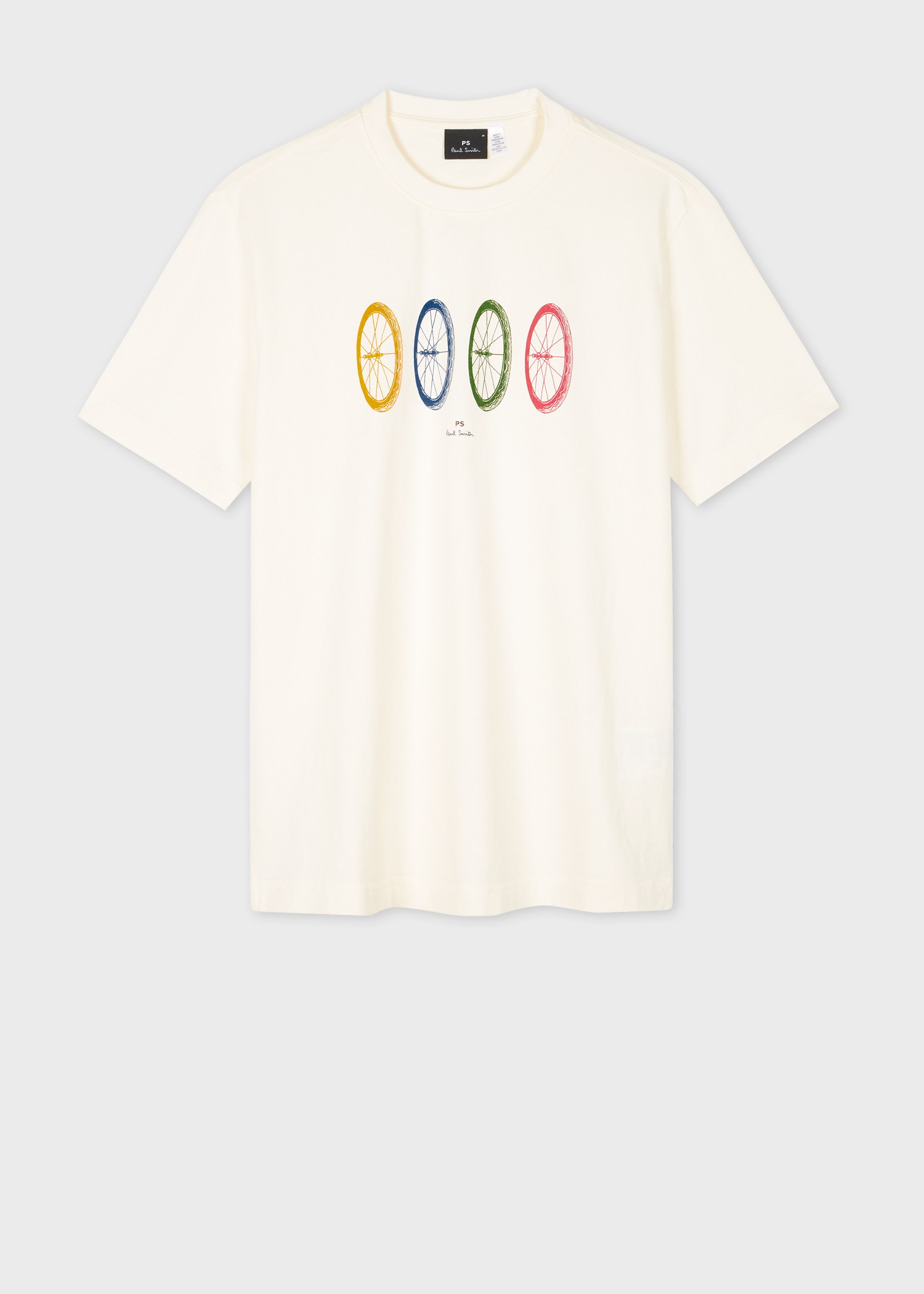 第一ネット Ecru Men's 'Wheels' T-Shirt Print トップス