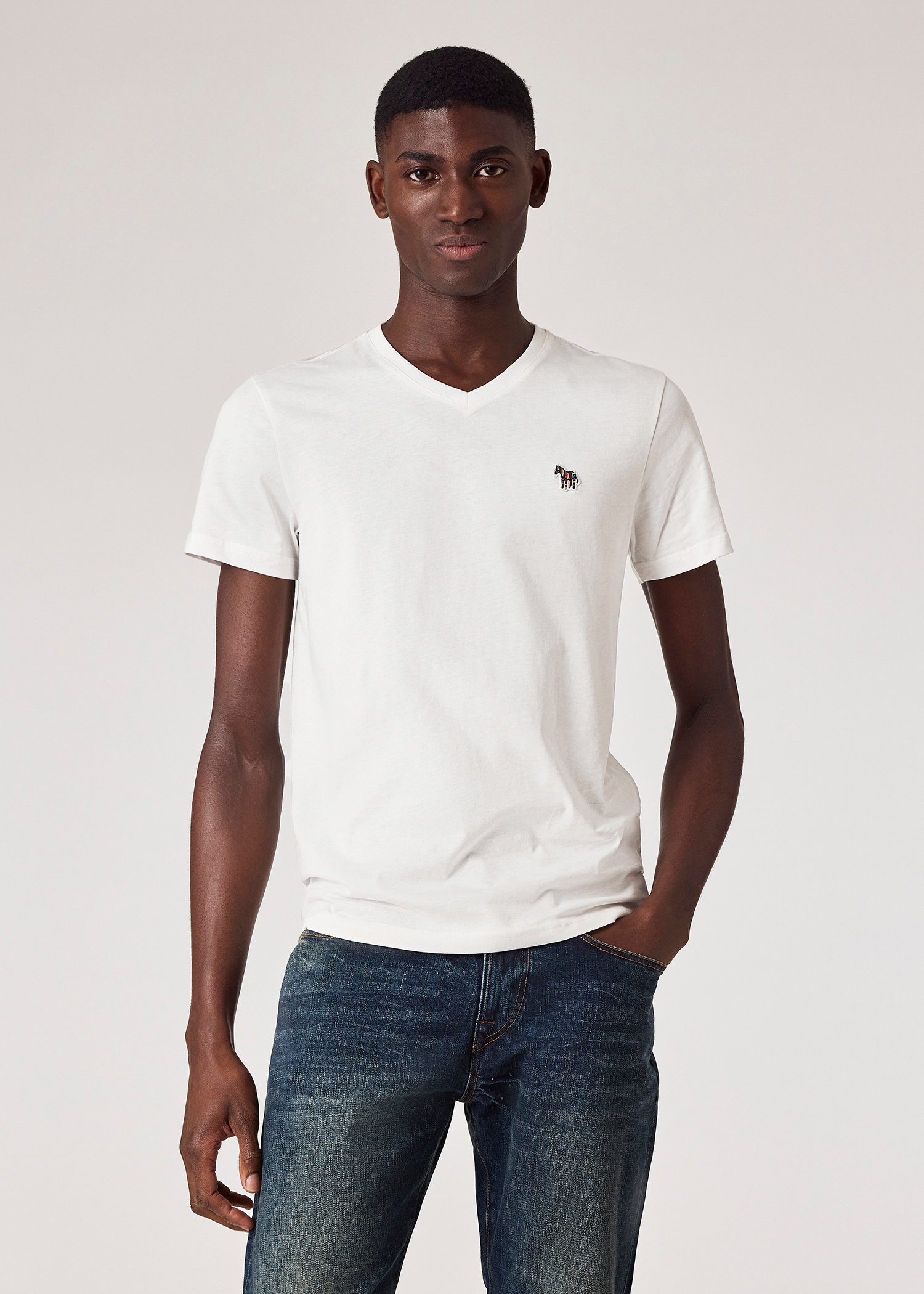 Tシャツ・カットソー PS BY PAUL SMITH Men T Shirts M2R220XPP470201 WHITE Men's White 'PS Logo' T-Shirt