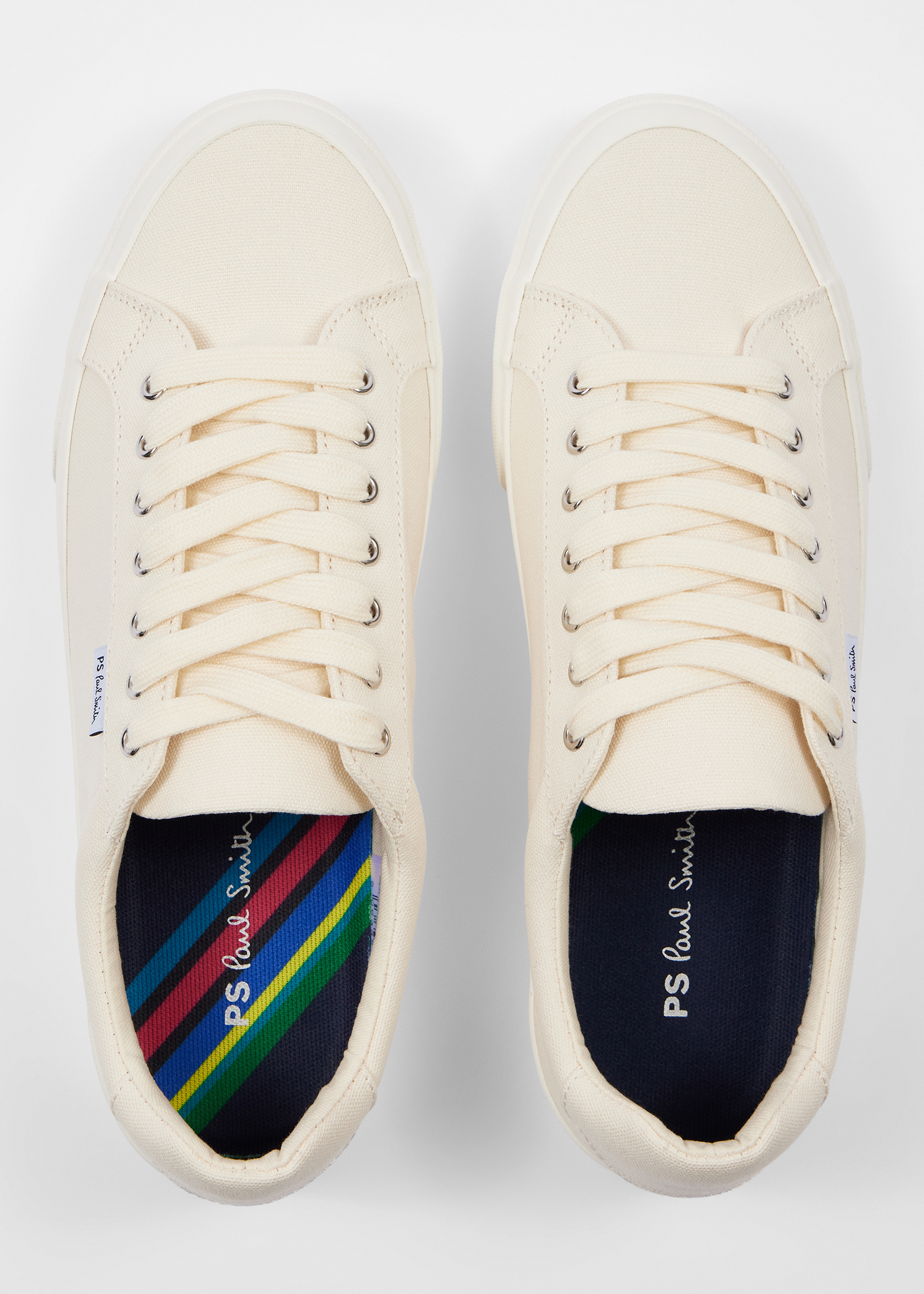 Men's Ecru Canvas 'Amos' Trainers