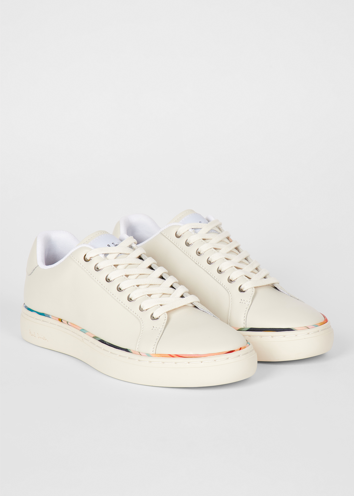 Women's White Leather 'Dusky Swirl' Rand 'Lapin' Trainers