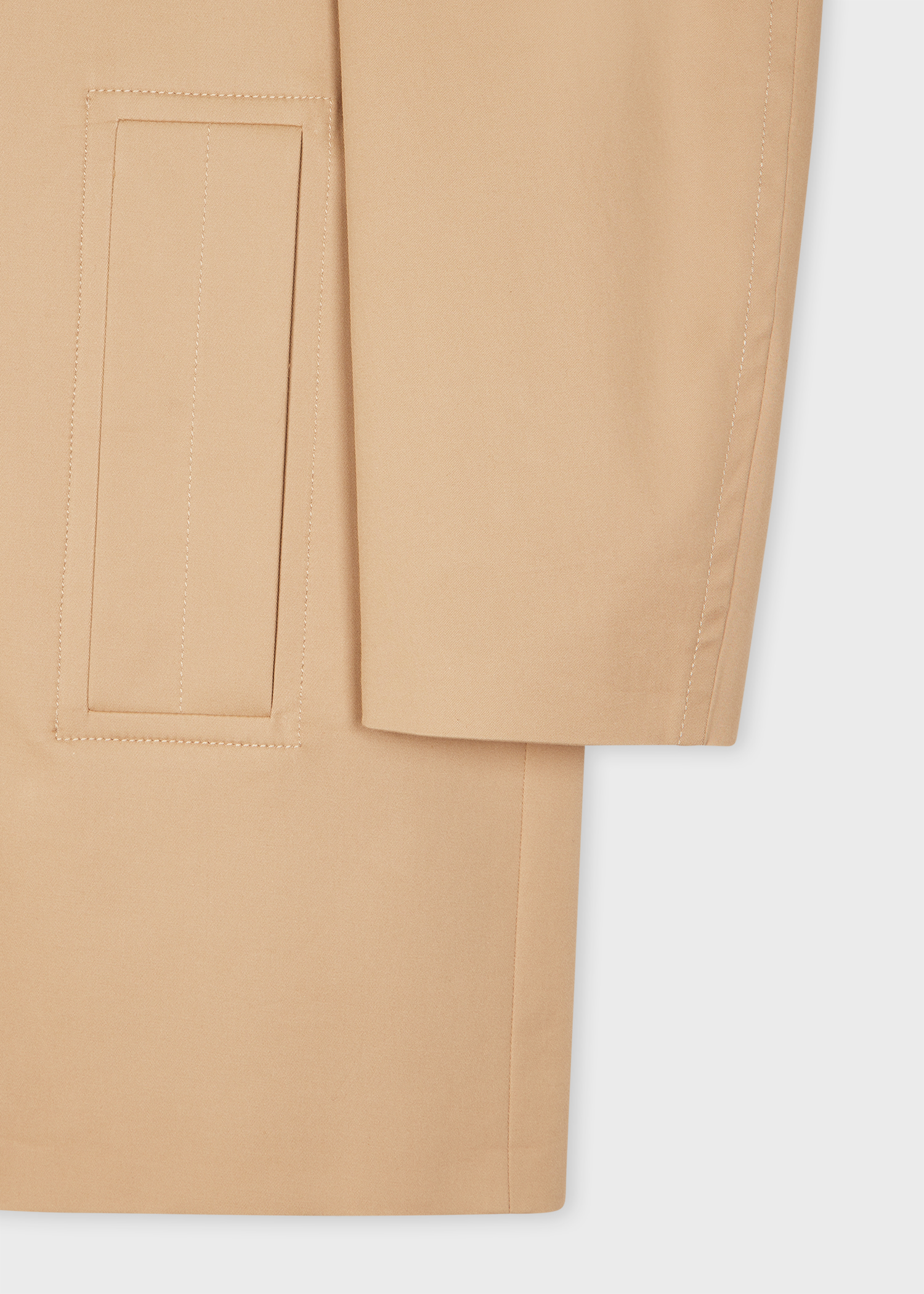 Women's Light Camel Cotton Twill Pea Coat